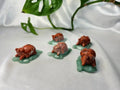 GREEN AVENTURINE/RED JASPER LADY BUG ON LEAF