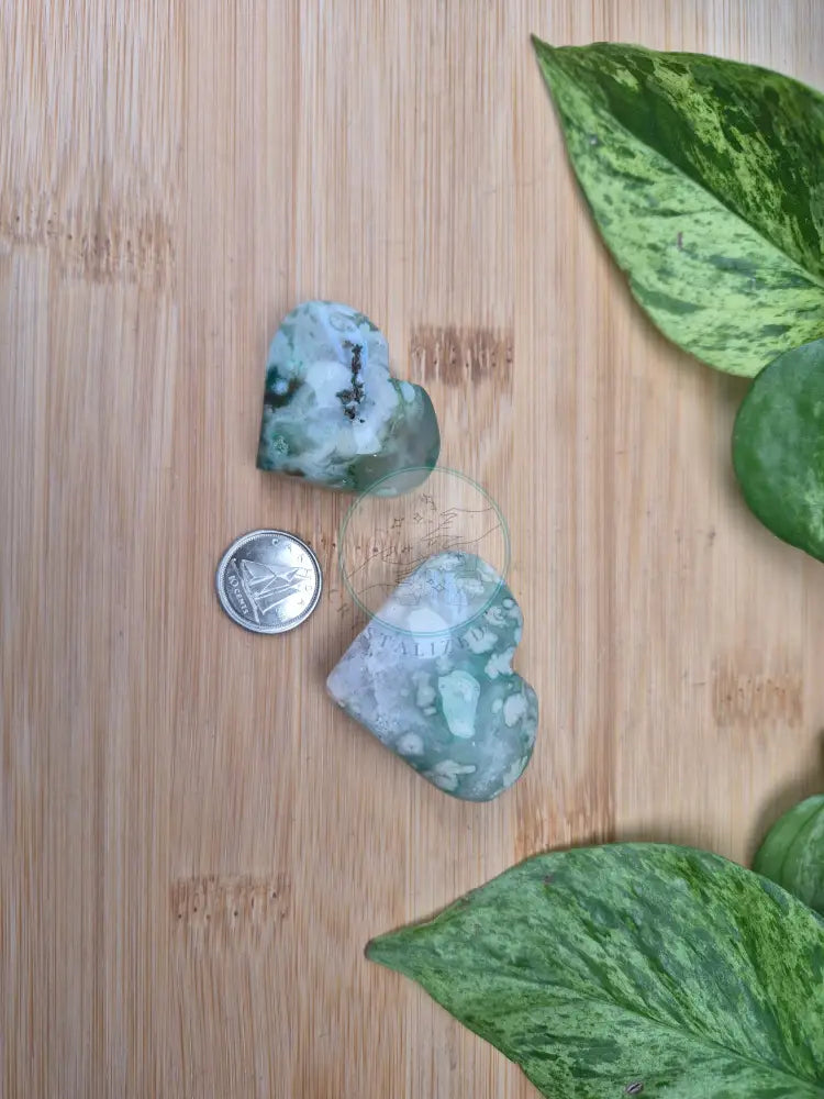 GREEN FLOWER AGATE HEART