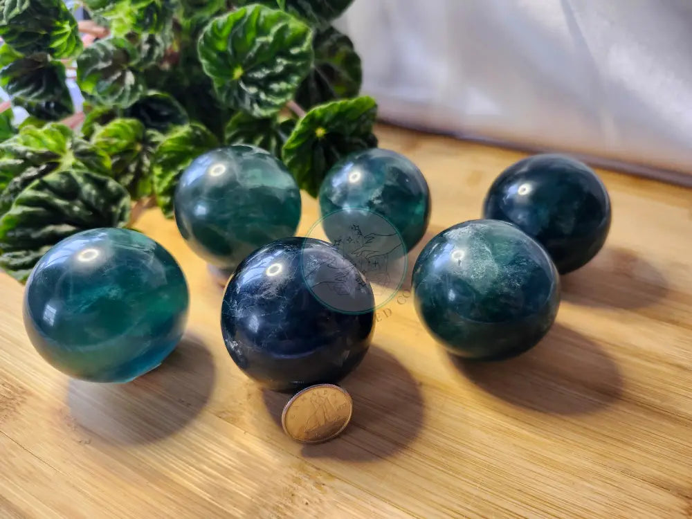 GREEN FLUORITE SPHERE - Crystals and Fossils