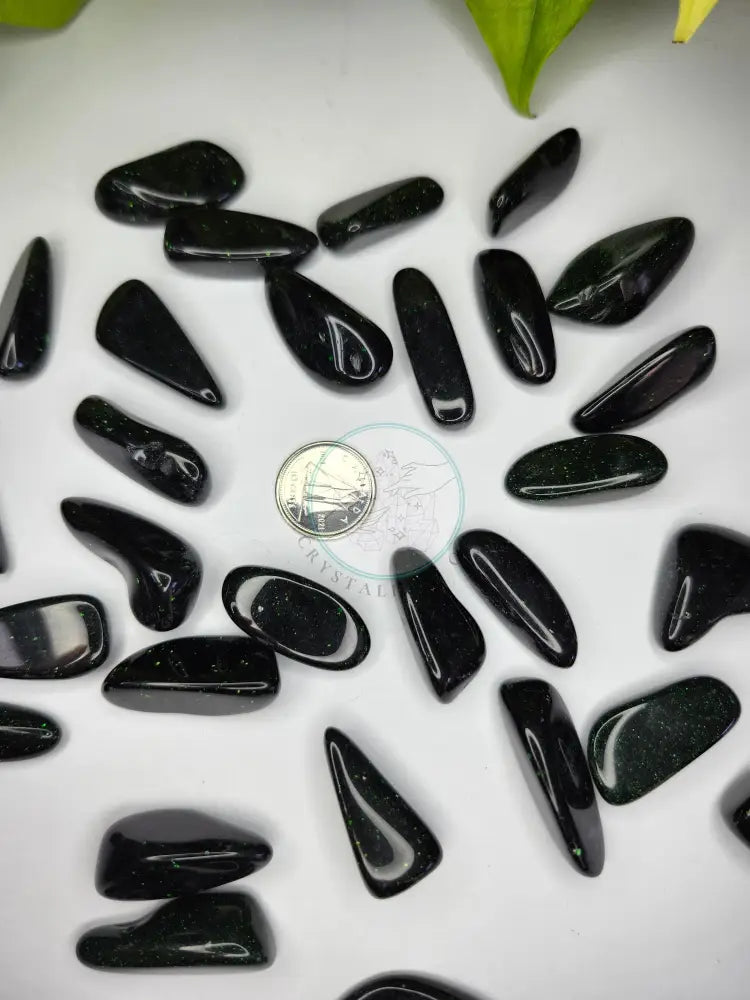 GREEN GOLDSTONE TUMBLED STONE - TUMBLED STONES