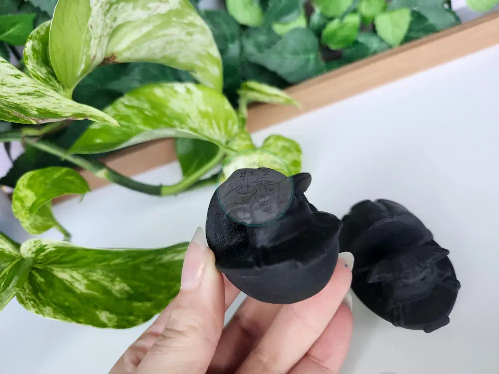 GROGU IN HOVERING PRAM BLACK OBSIDIAN CARVING - CARVING