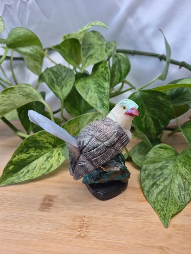 MIXED CRYSTAL EAGLE ON CHRYSCOLLA
