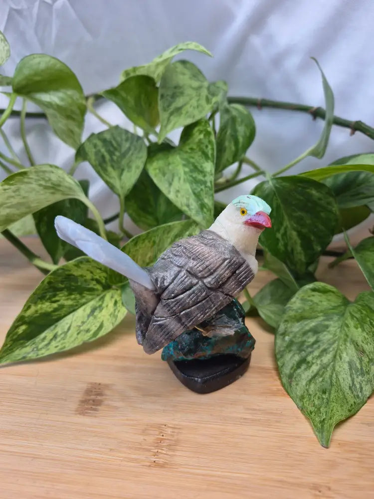 MIXED CRYSTAL EAGLE ON CHRYSCOLLA