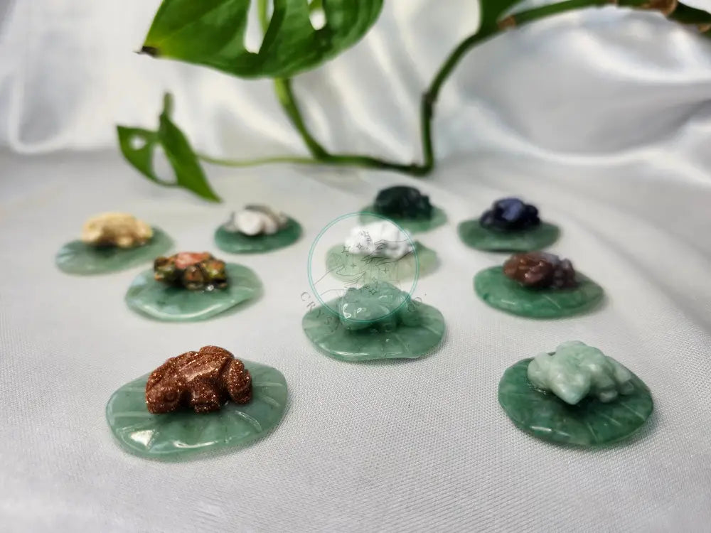 MIXED CRYSTAL FROG ON LILY PAD
