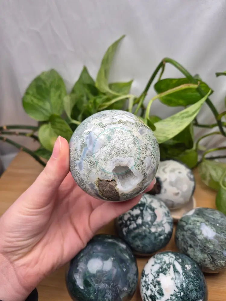 MOSS AGATE SPHERE