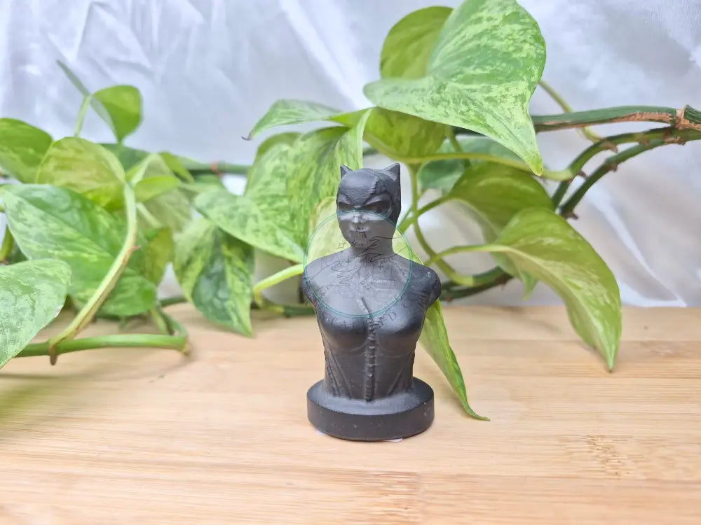 OBSIDIAN CAT WOMAN BUST