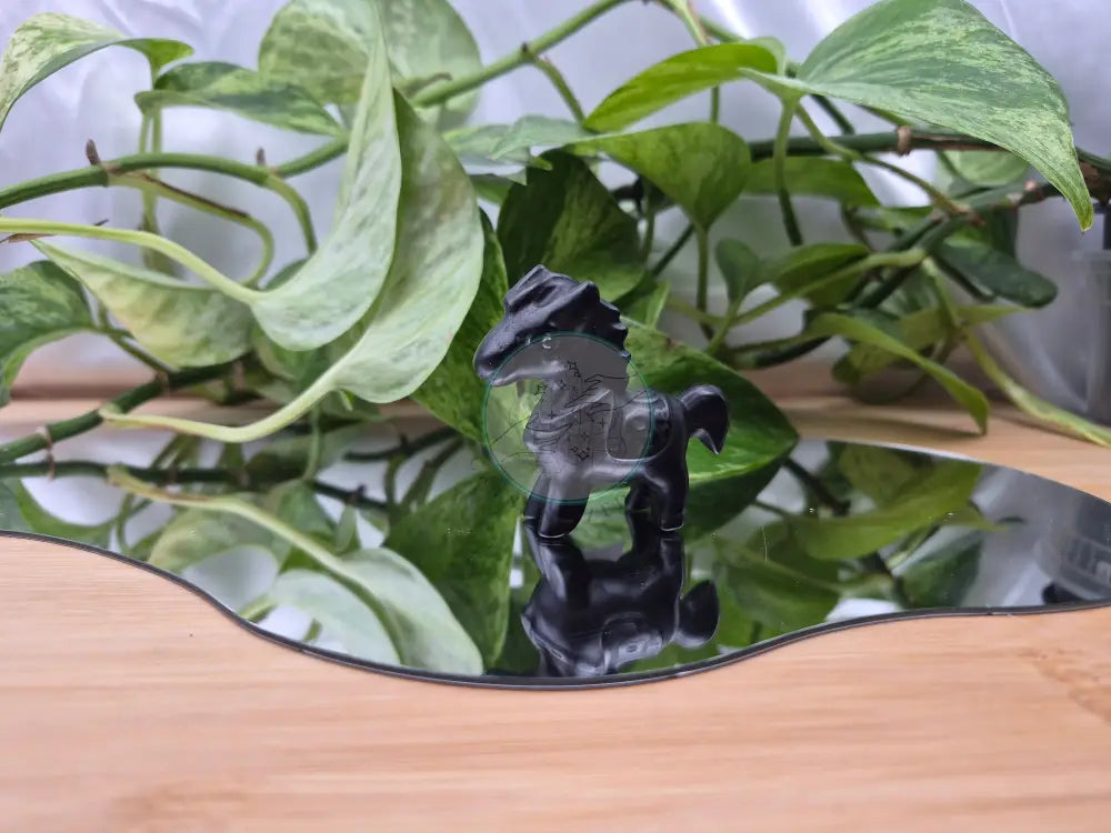 OBSIDIAN HORSE WITH SADDLE