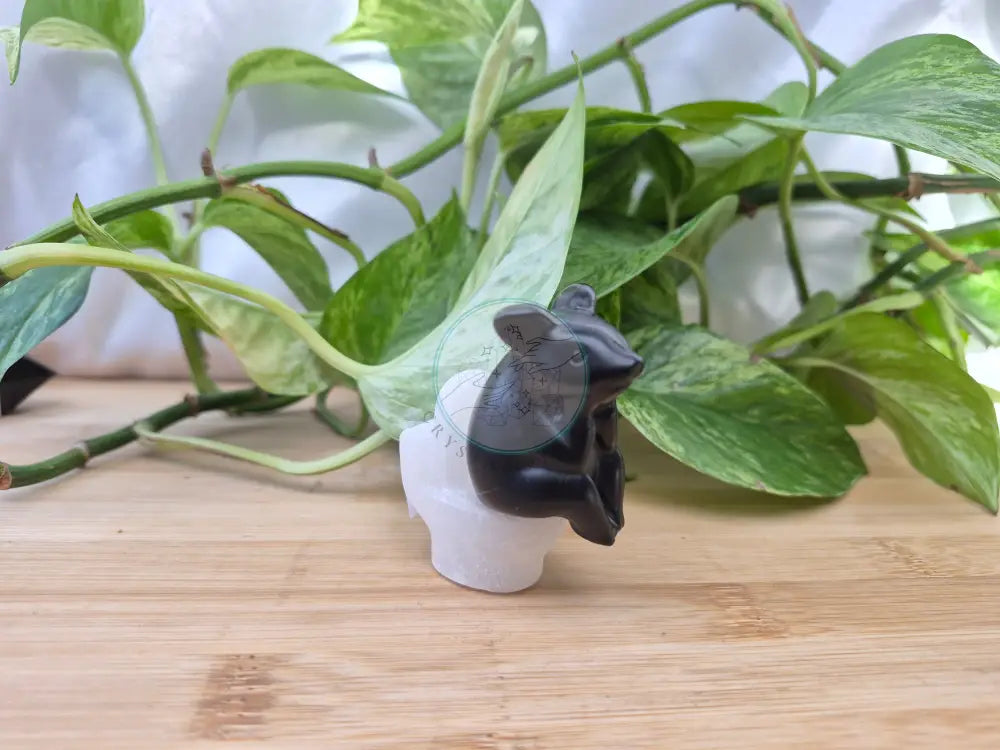 OBSIDIAN PIG ON JADE TOILET
