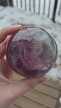 FLUORITE SPHERE W/LIGHT BASE