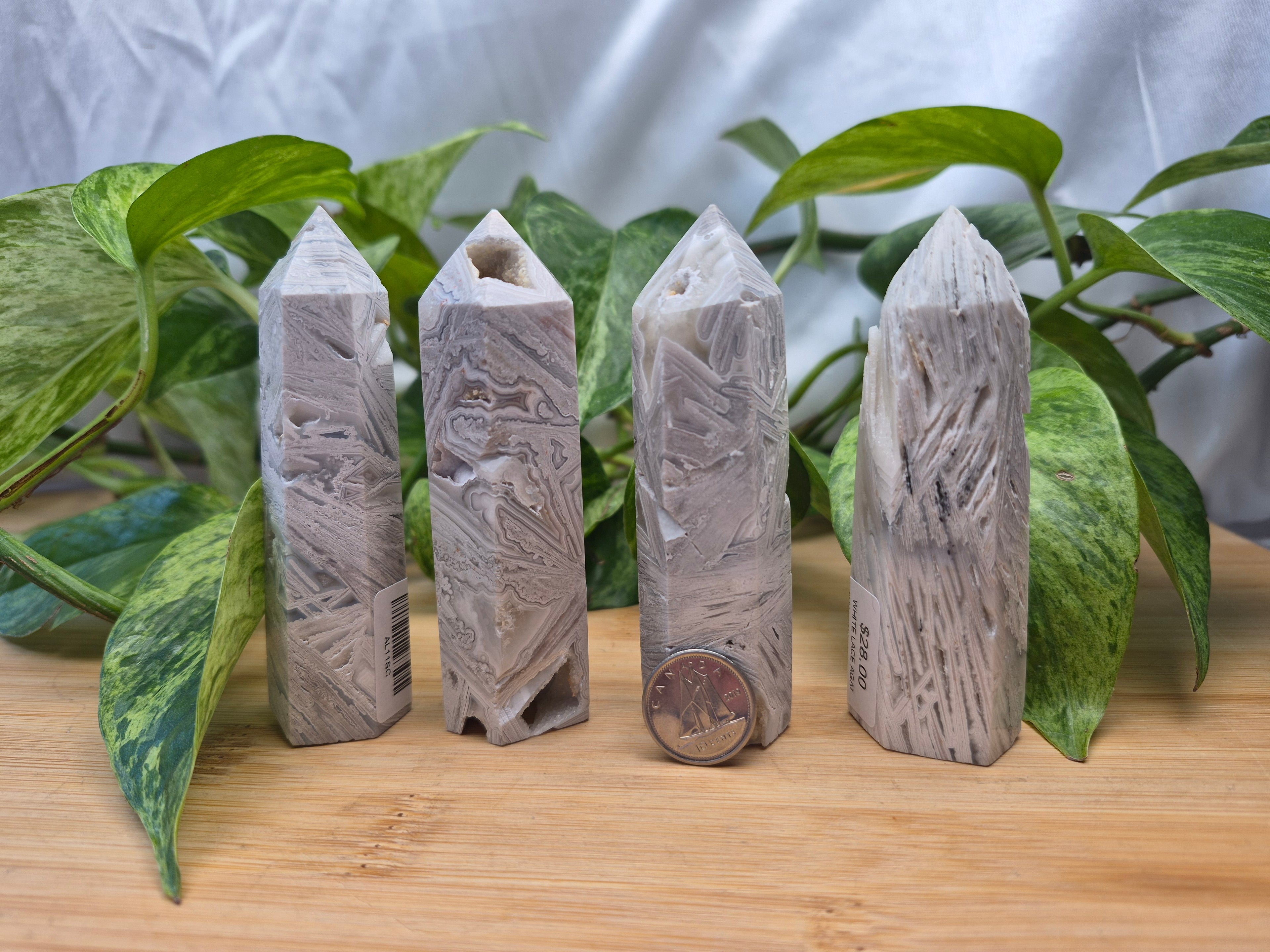 WHITE LACE AGATE TOWER