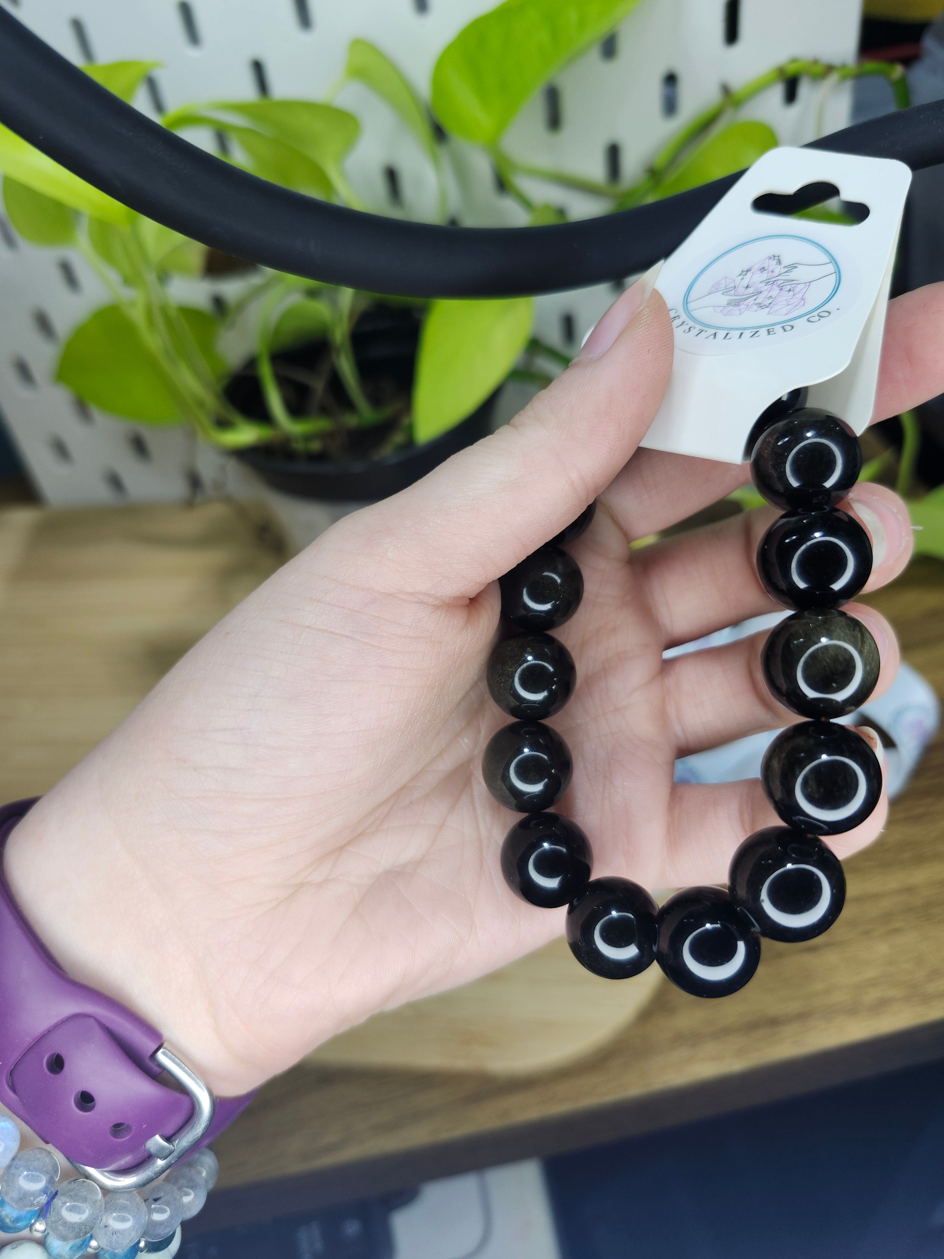 14mm GOLD SHEEN OBSIDIAN BRACELET