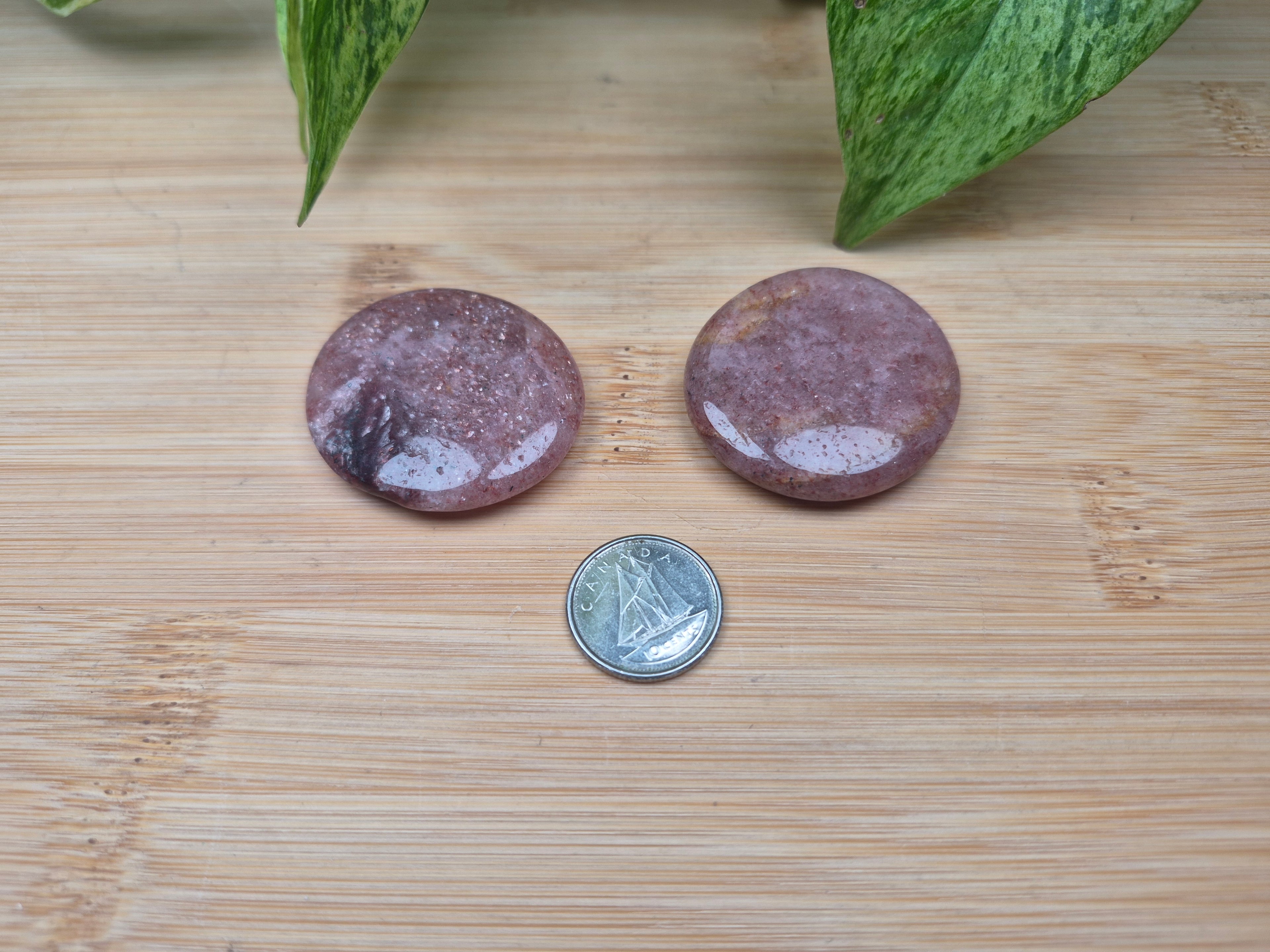 STRAWBERRY QUARTZ FLAT STONE