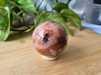 CARNELIAN FLOWER AGATE SPHERE