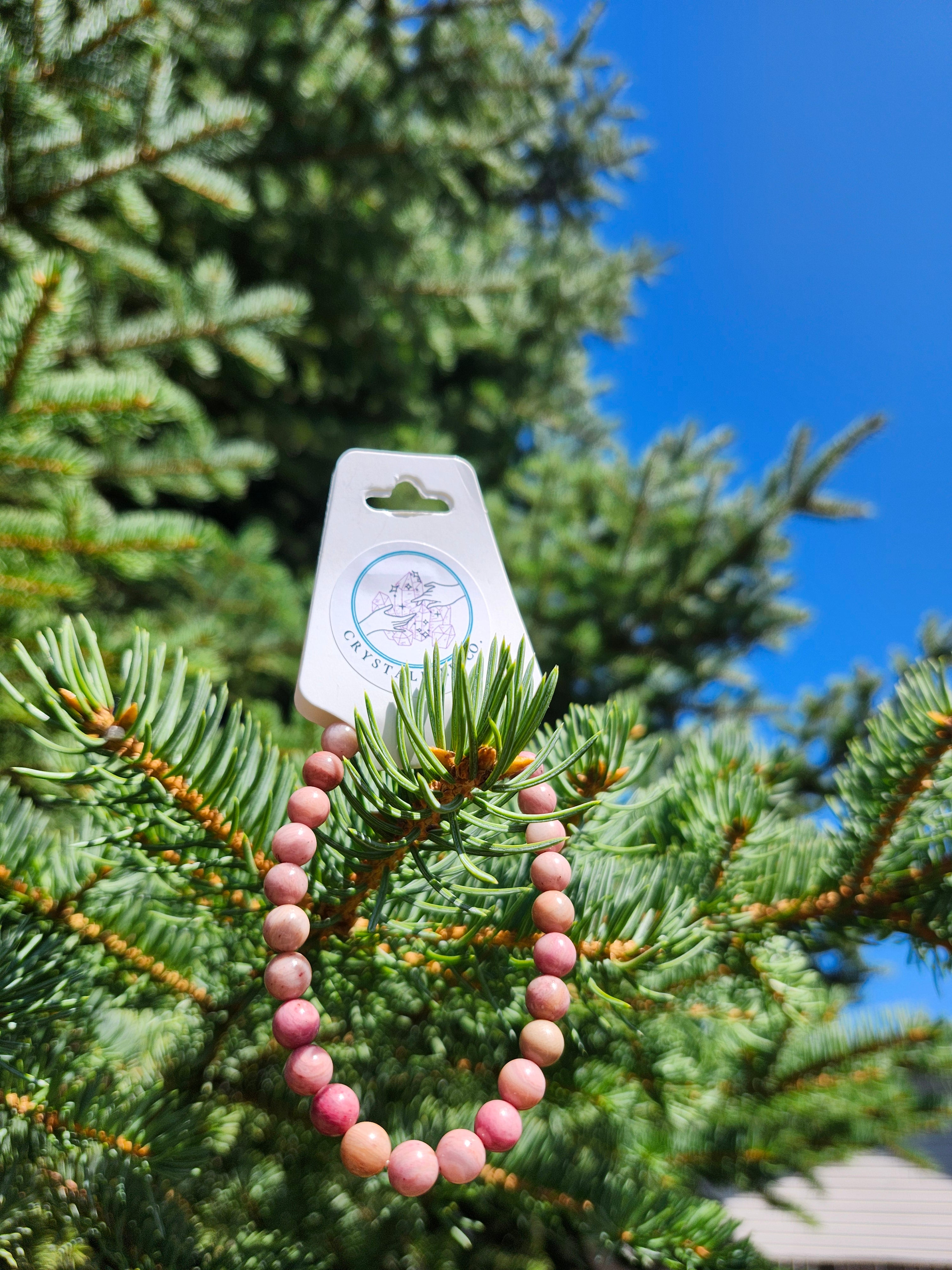 6mm PINK PETRIFIED WOOD BRACELET