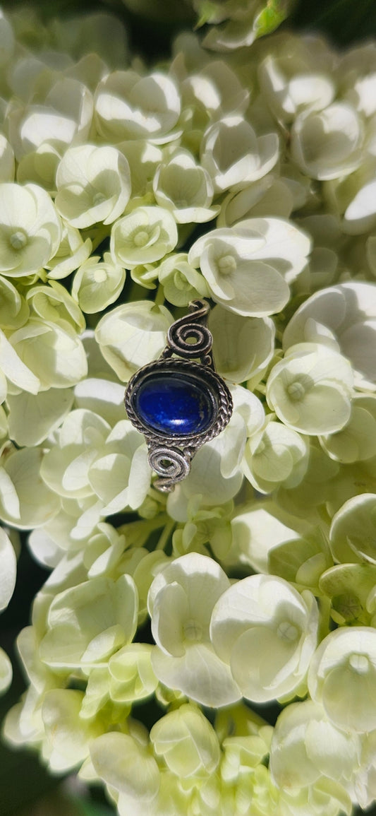 S9 LAPIS LAZULI RING .925 STERLING SILVER