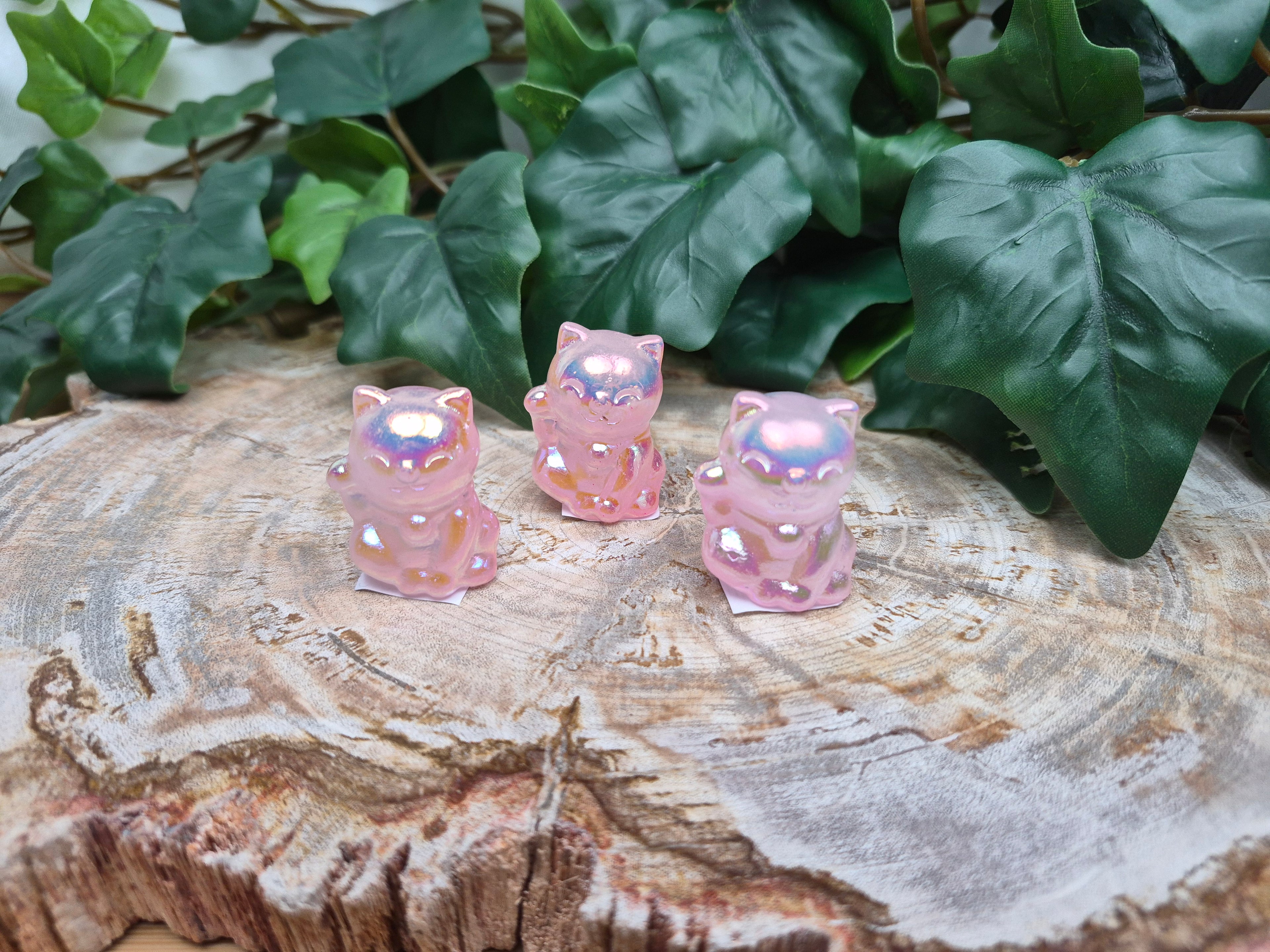 ROSE QUARTZ AURA LUCKY CAT