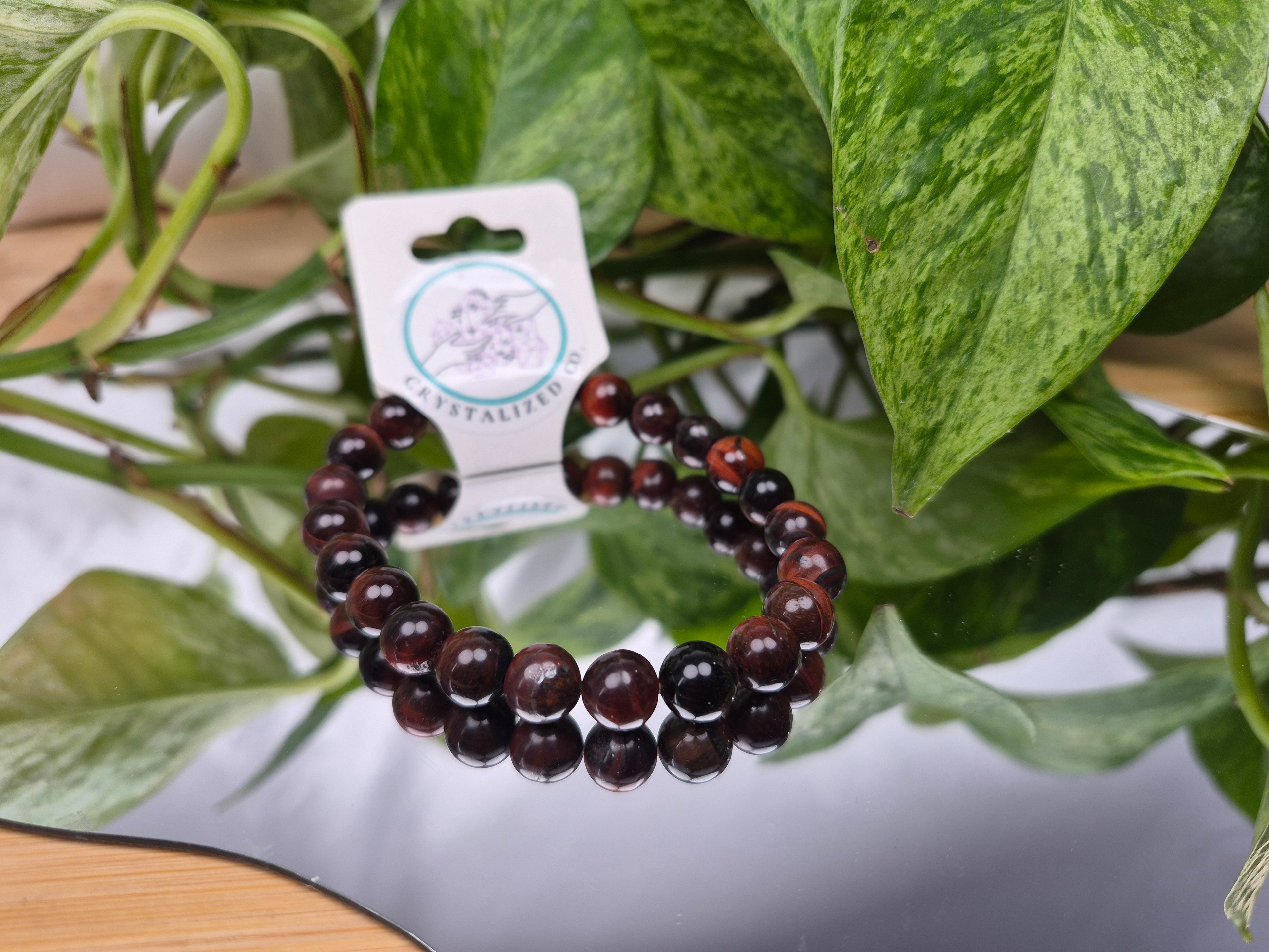 8mm RED TIGER EYE BRACELET