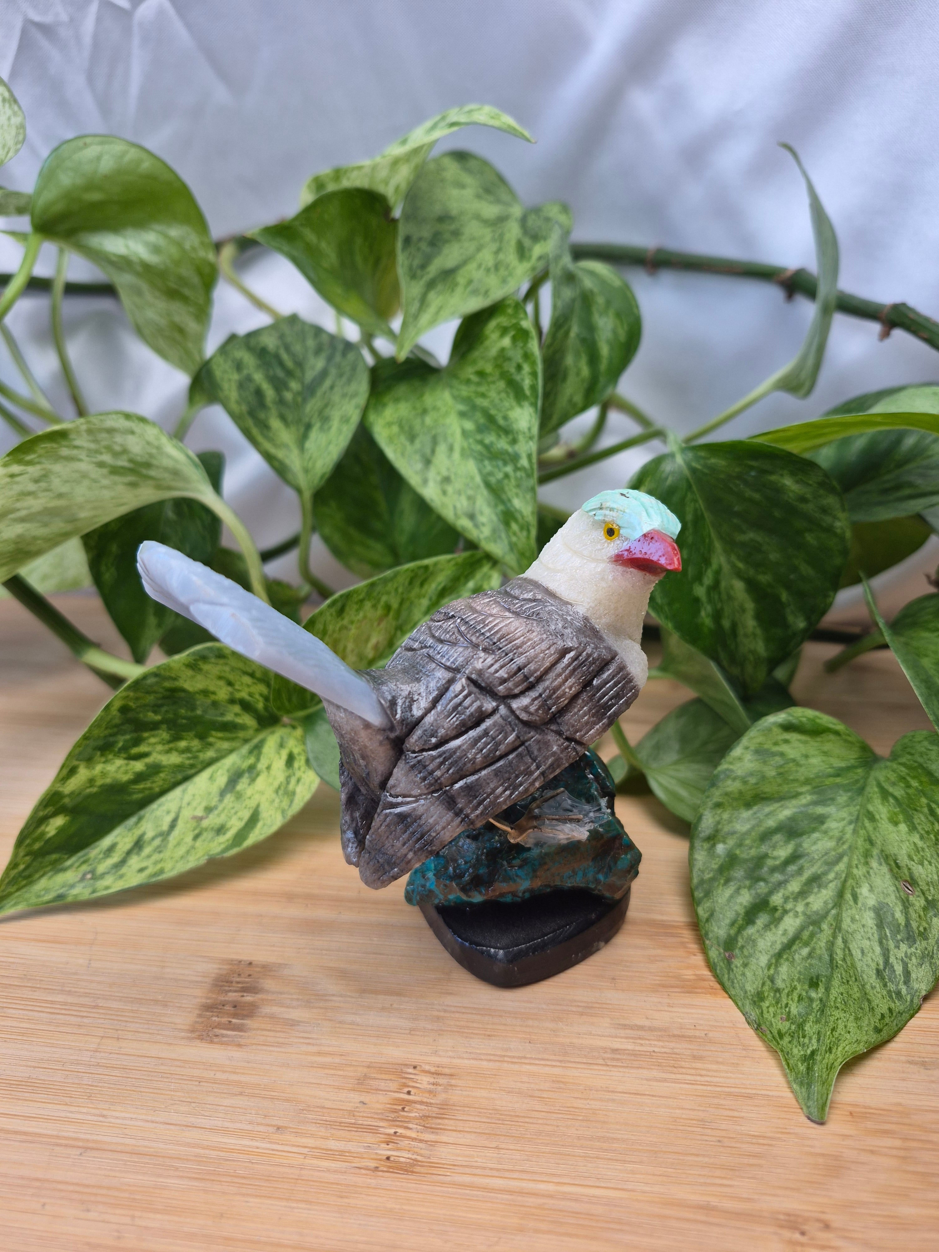 MIXED CRYSTAL EAGLE ON CHRYSCOLLA