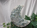 MOSS AGATE MOON W/STAND