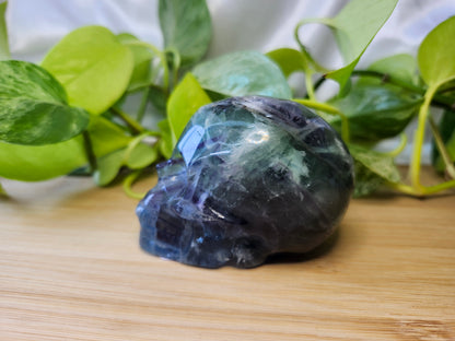 FEATHER FLUORITE SKULL