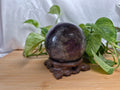 RAINBOW FLUORITE SPHERE WITH STAND