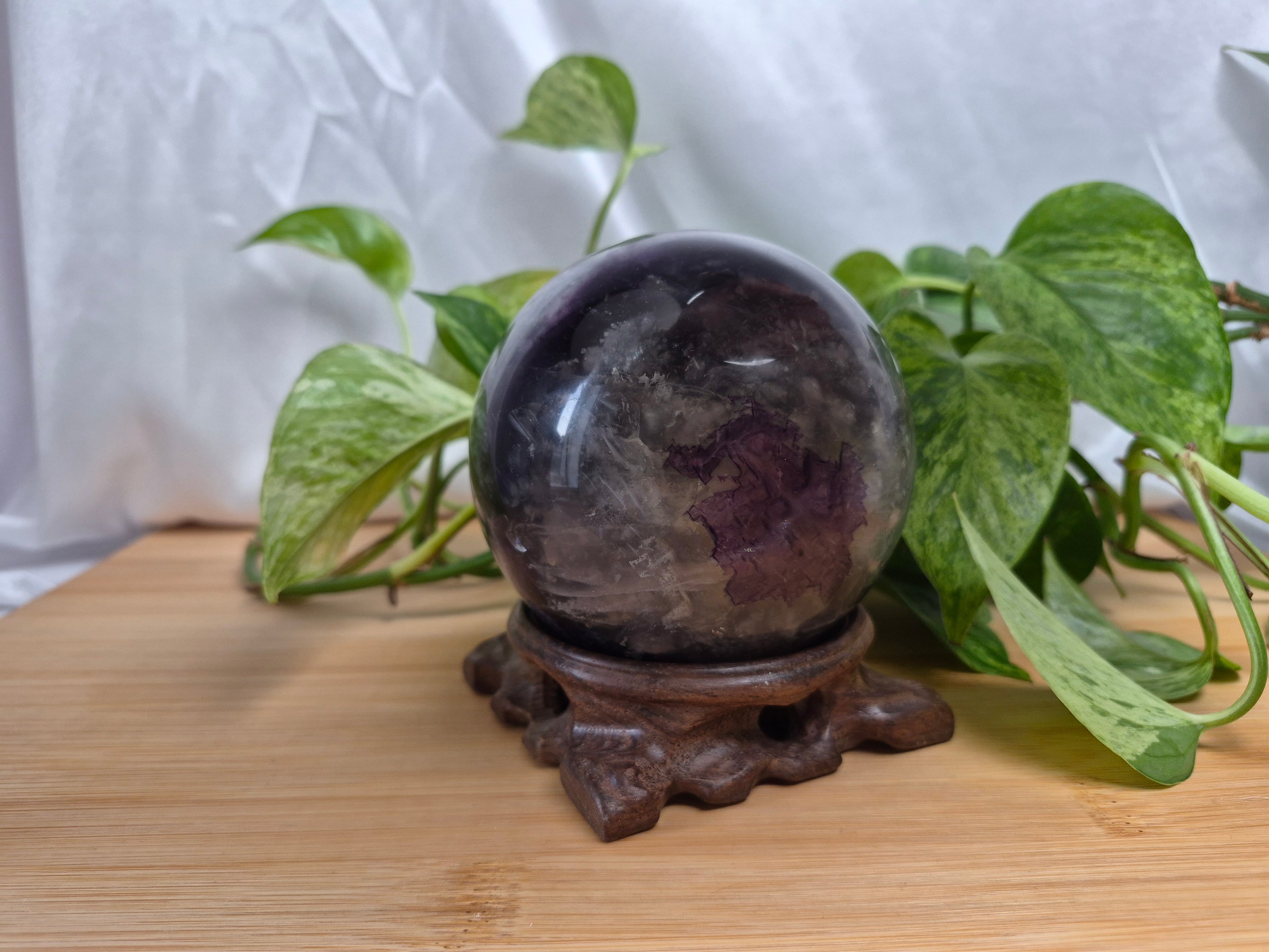 RAINBOW FLUORITE SPHERE WITH STAND
