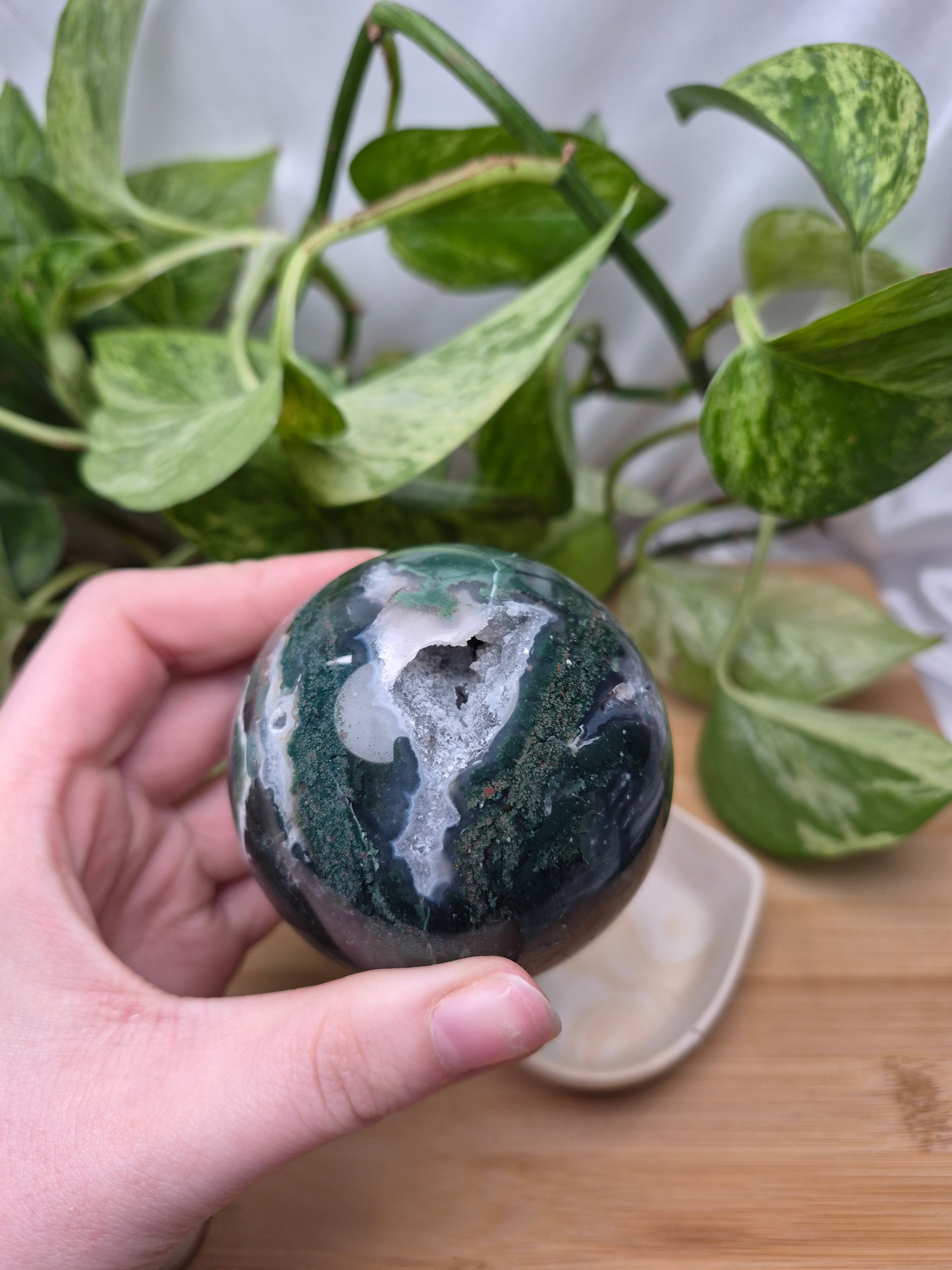 MOSS AGATE SPHERE