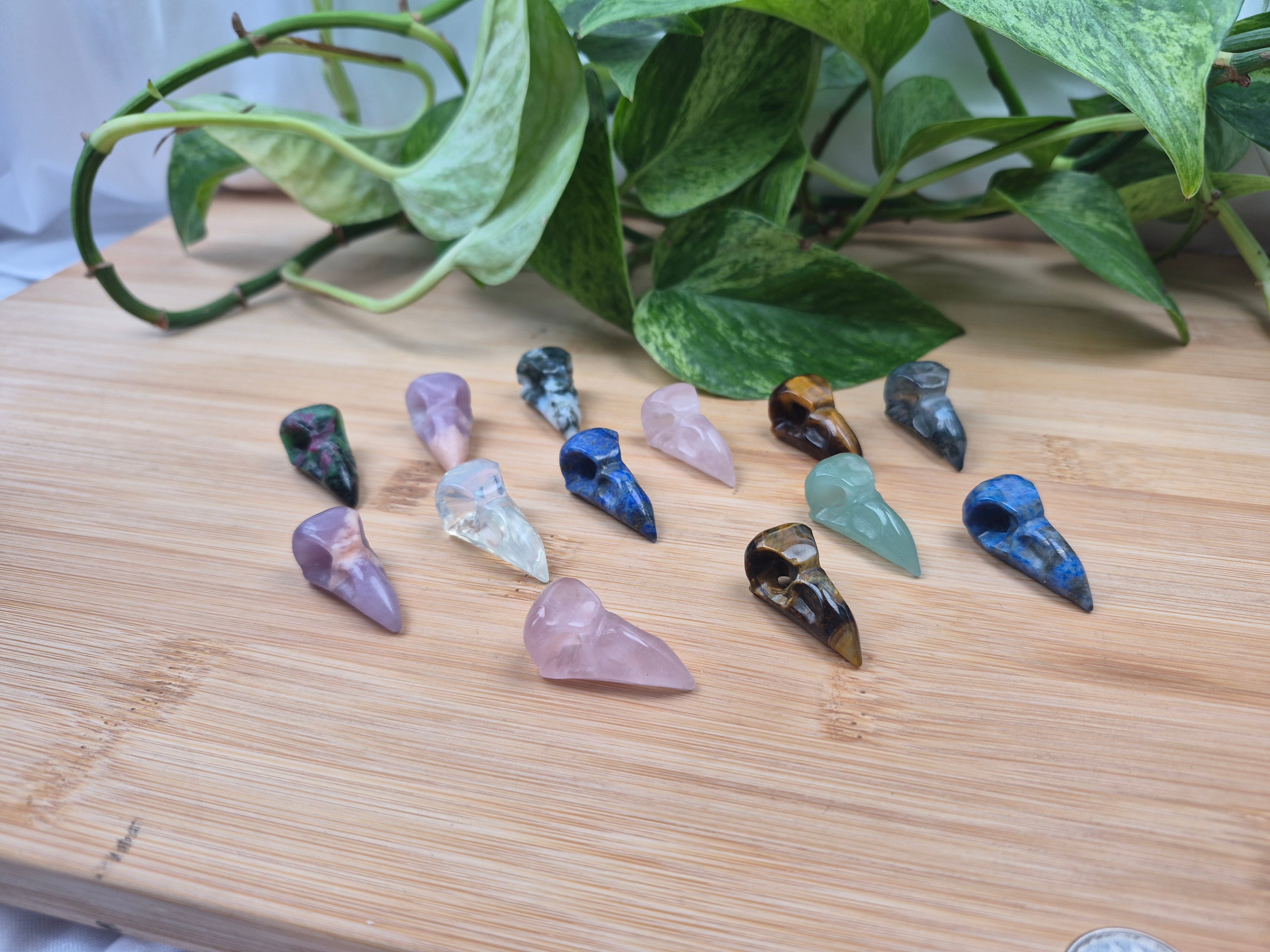 MIXED CRYSTAL MINI BIRD SKULL