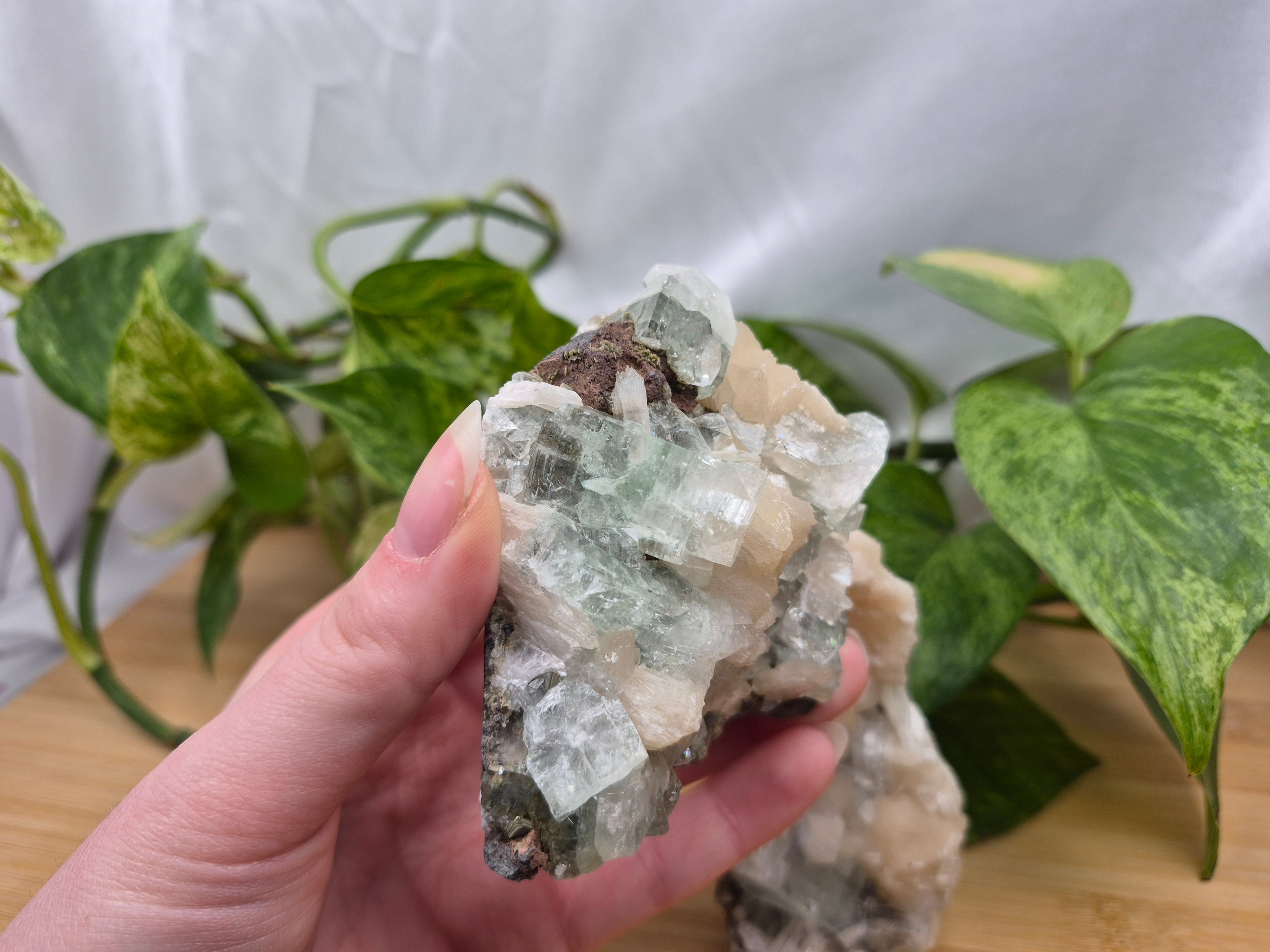 APOPHYLLITE ON STILBITE FREEFORM