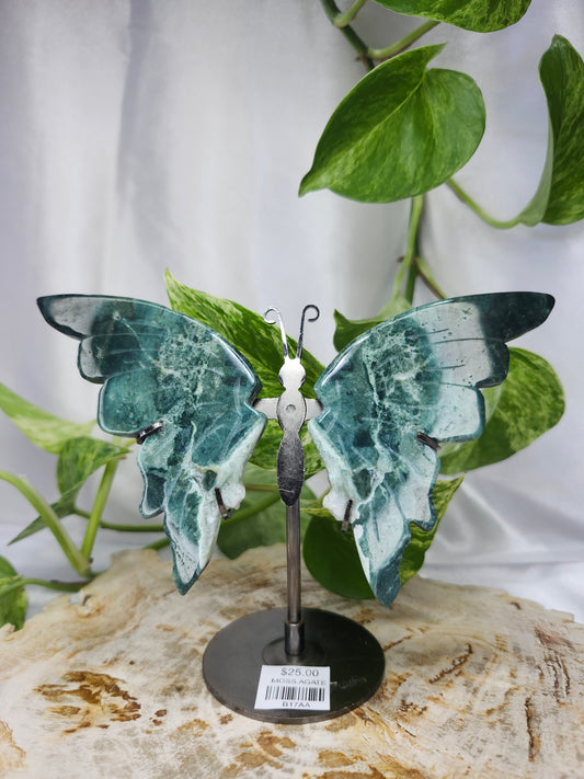 MOSS AGATE BUTTERFLY WINGS