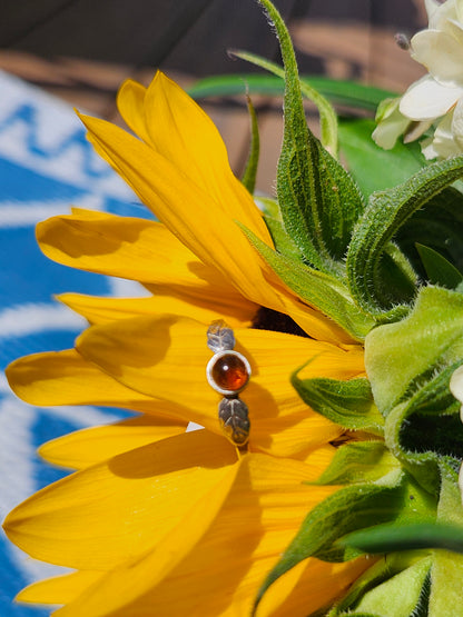 S7 BALTIC AMBER RING .925 STERLING SILVER
