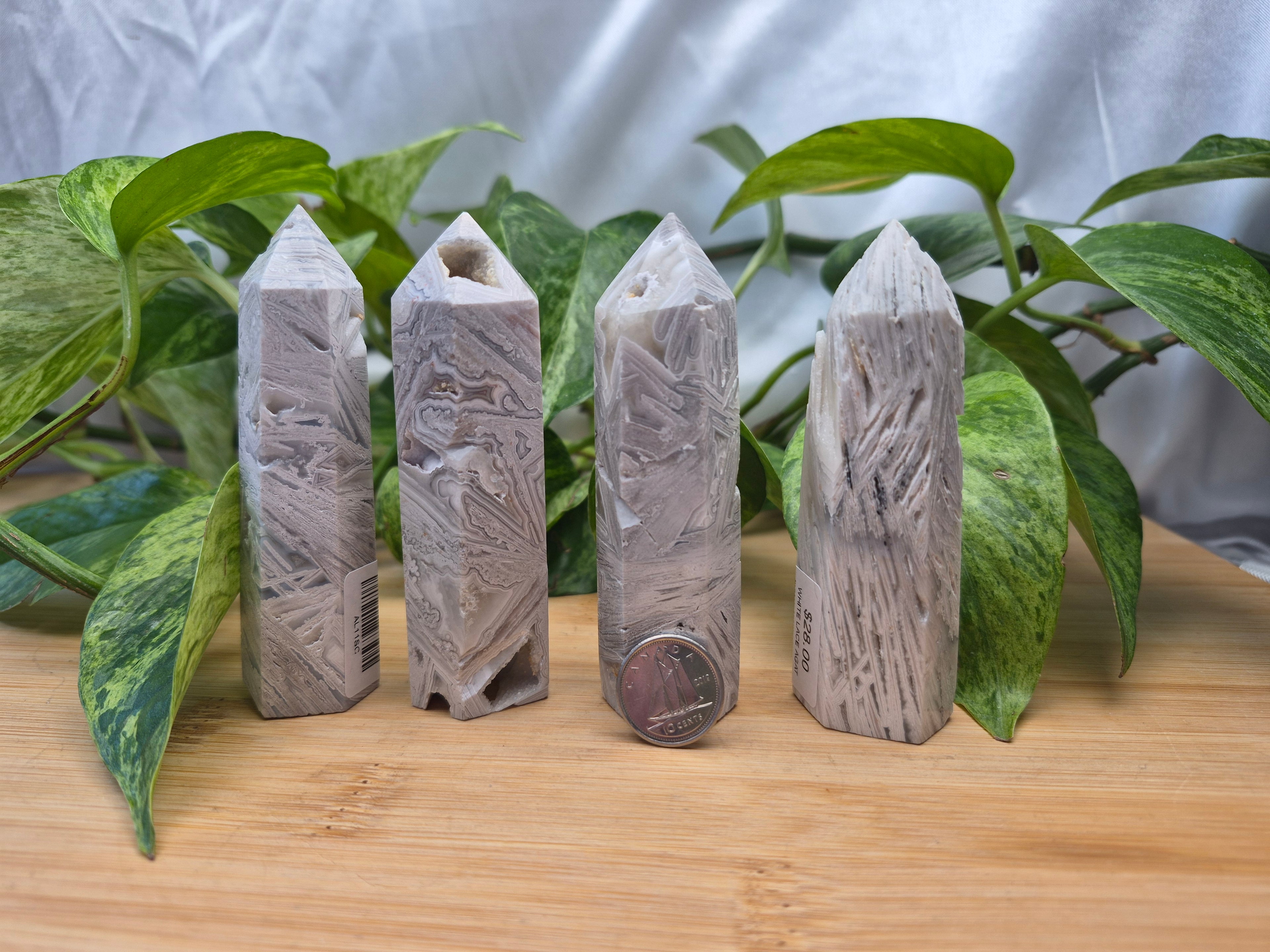WHITE LACE AGATE TOWER