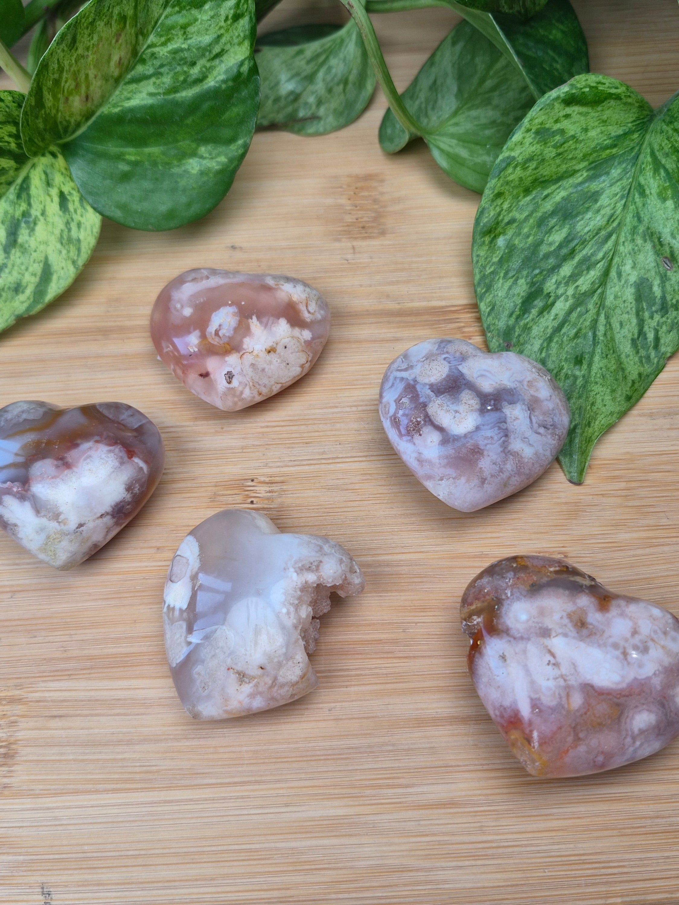 FLOWER AGATE HEART