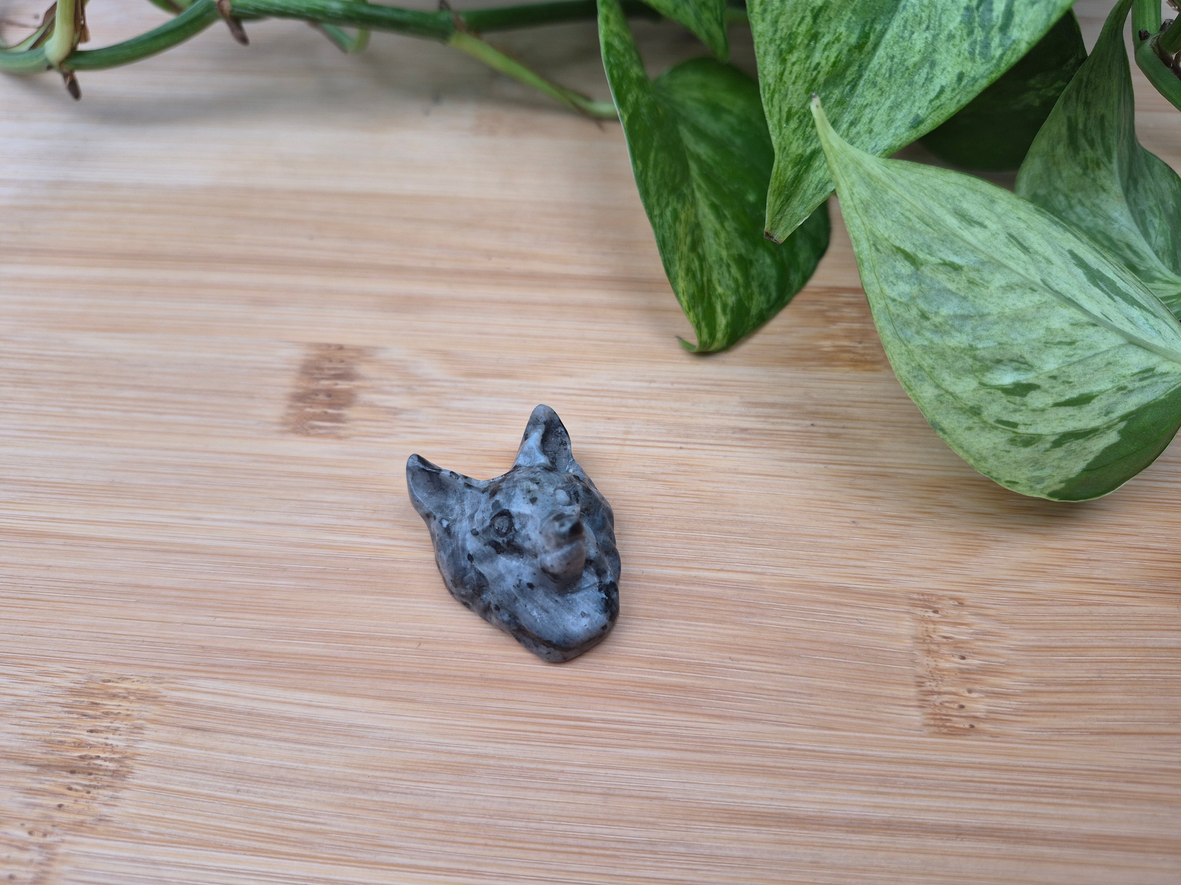 LARVIKITE WOLF HEAD