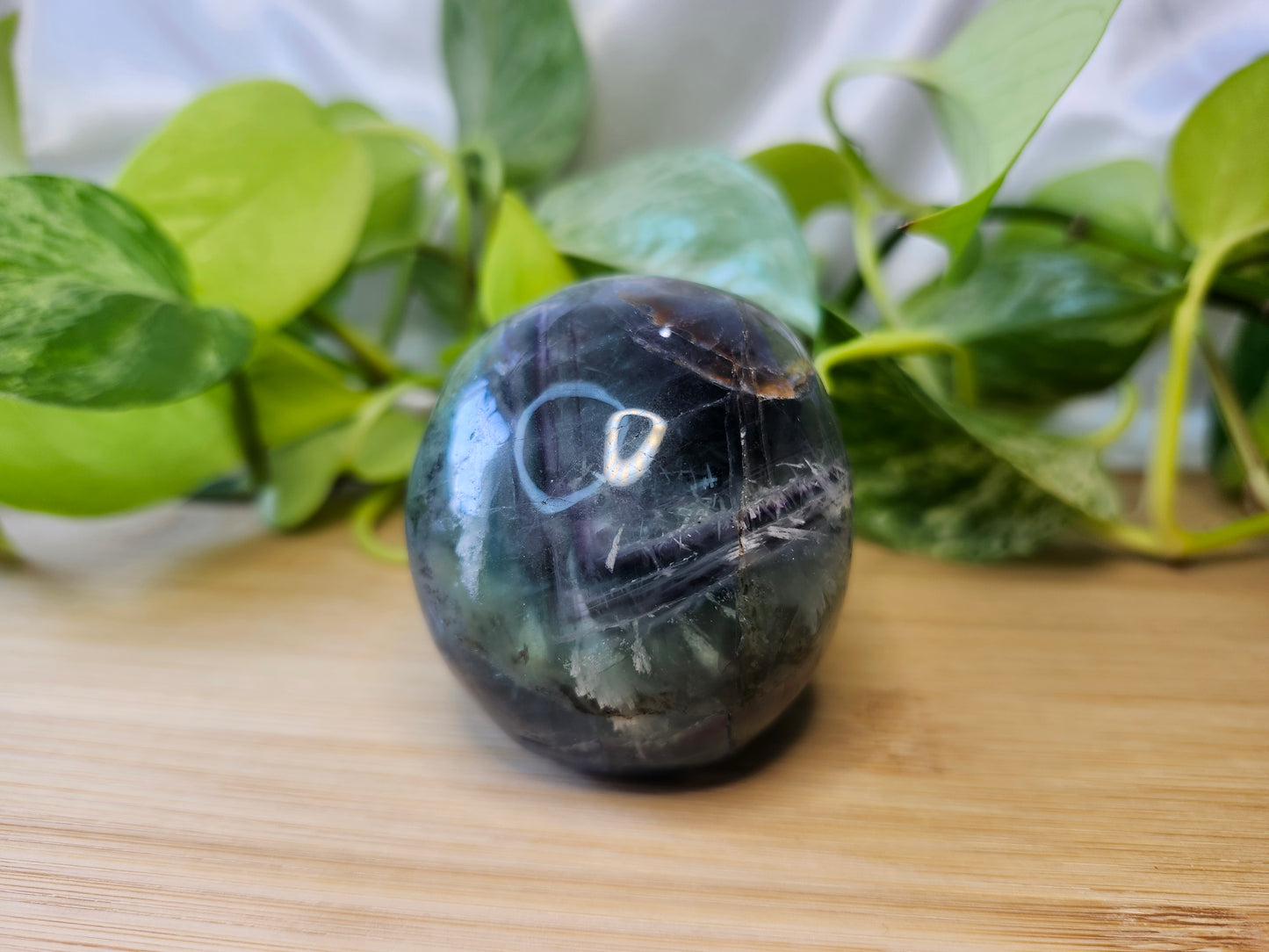 FEATHER FLUORITE SKULL