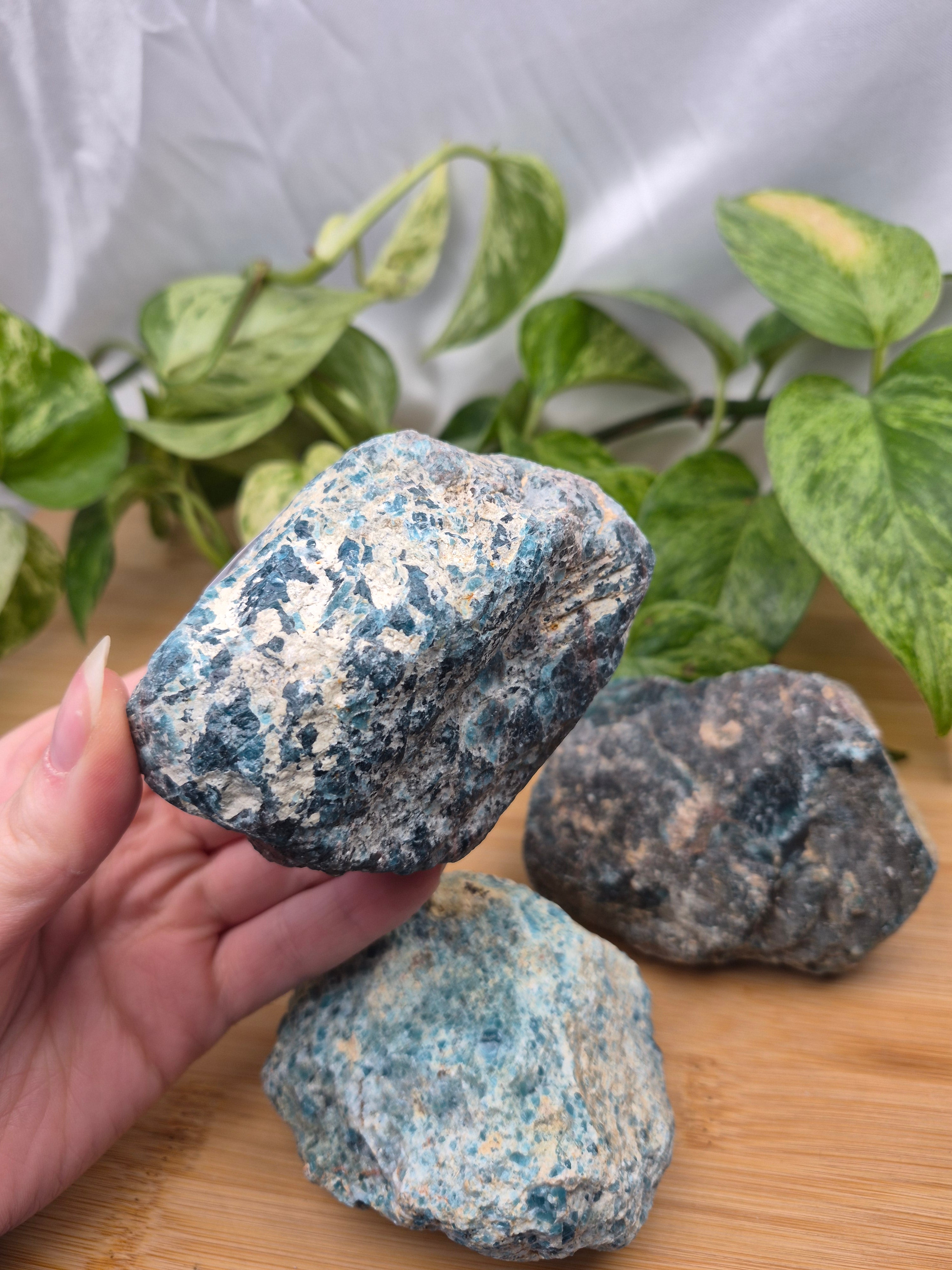 BLUE APATITE ROUGH CHUNK