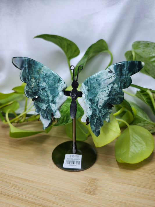 MOSS AGATE BUTTERFLY WINGS