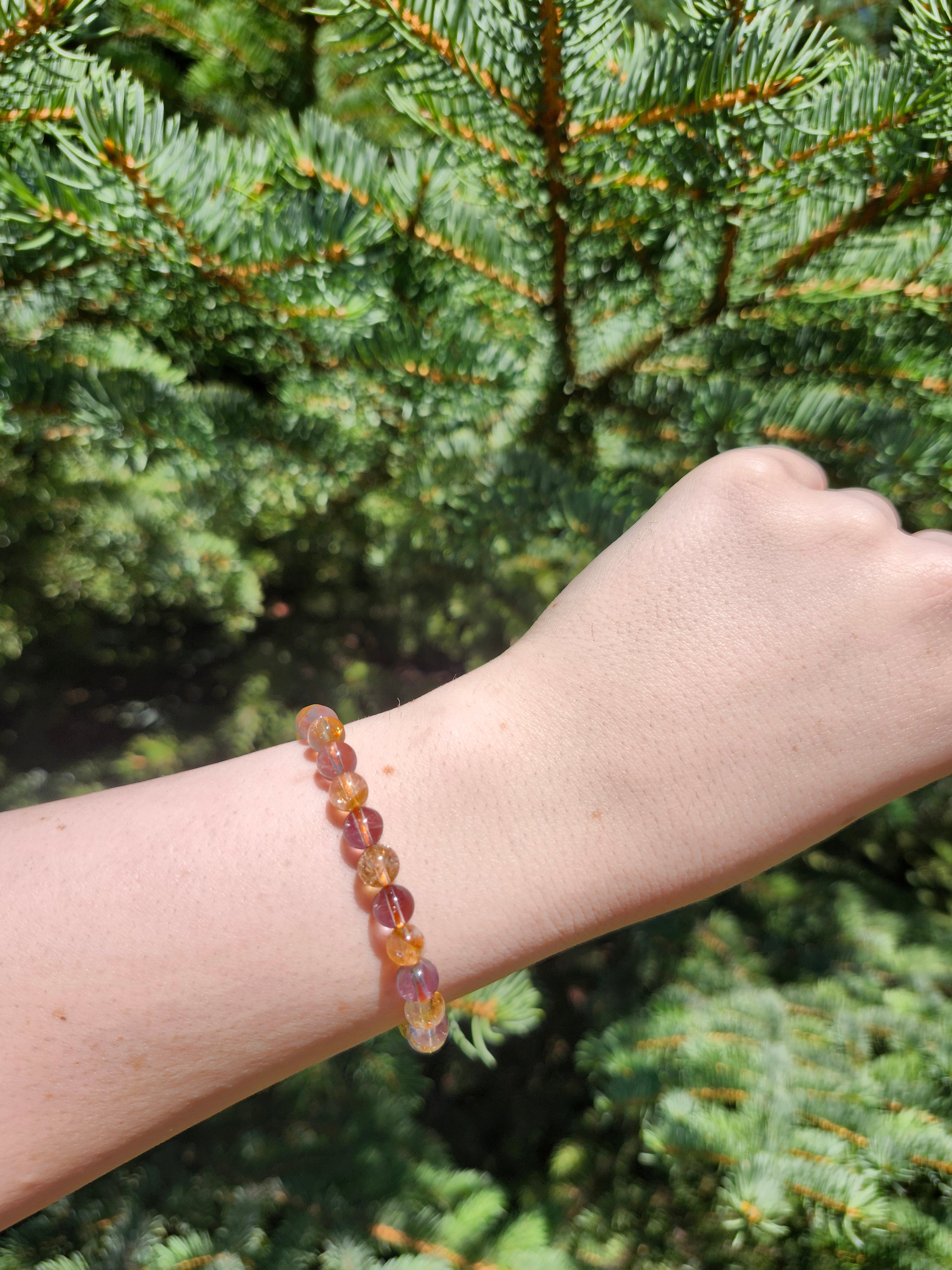 6mm AMETHYST/CITRINE  BRACELET
