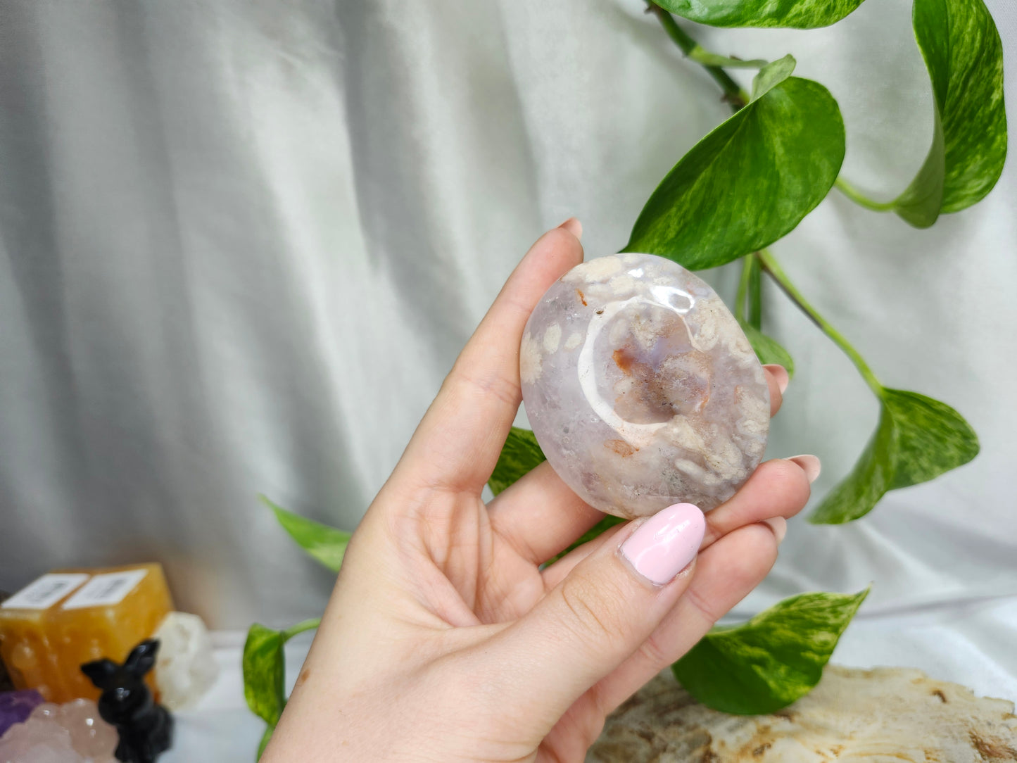 FLOWER AGATE PALM STONE