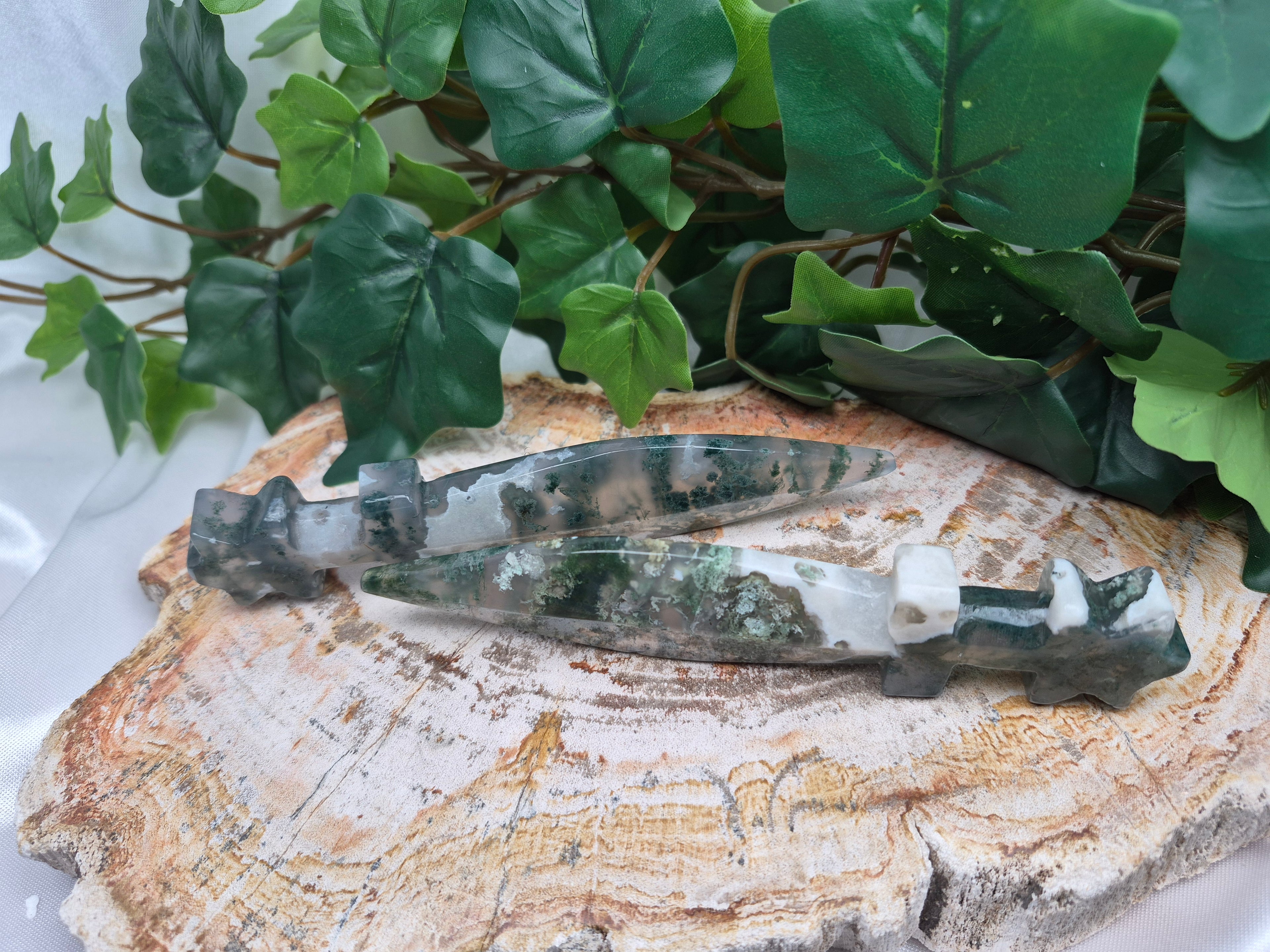 MOSS AGATE DAGGER