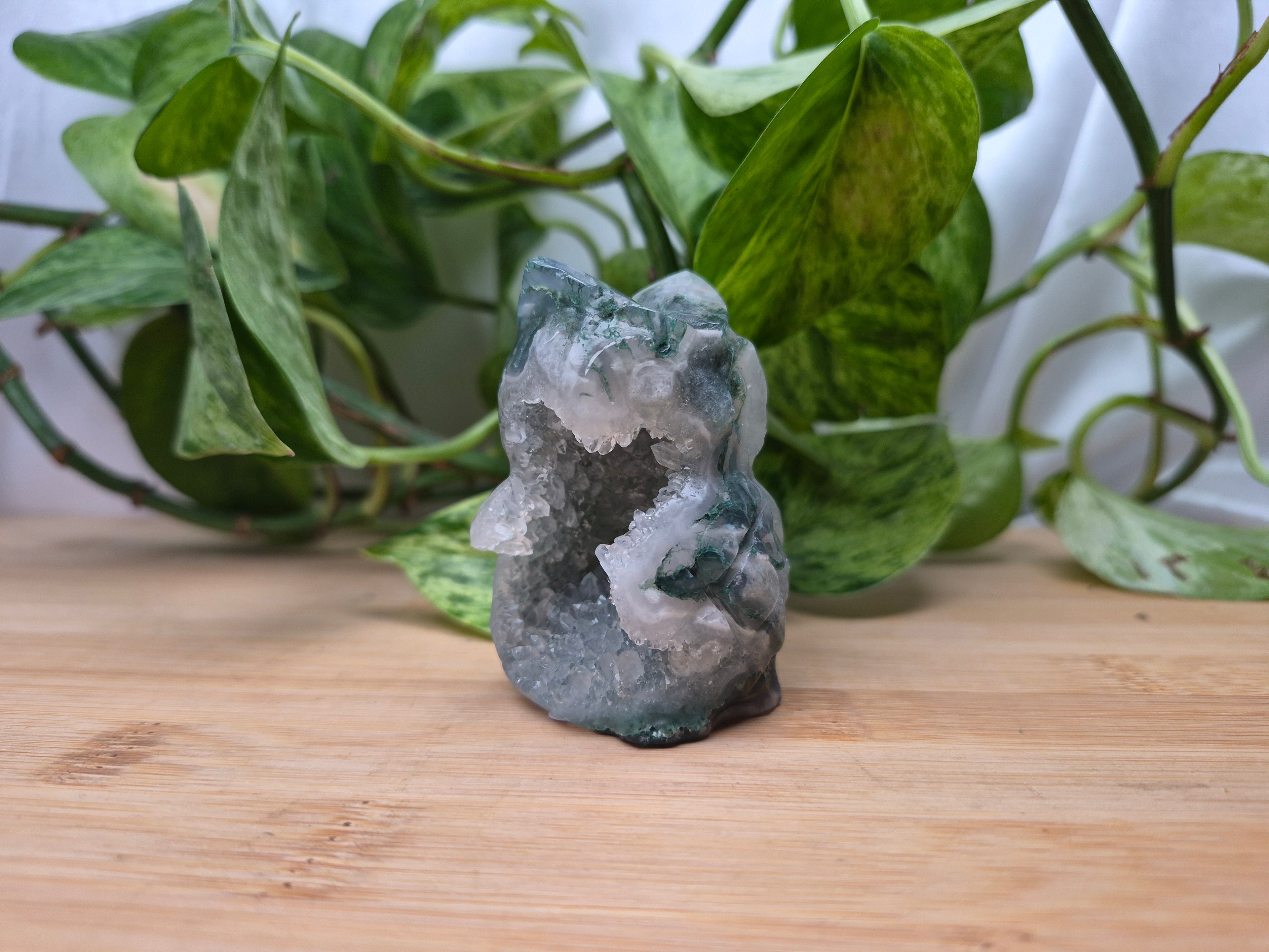 MOSS AGATE OWL
