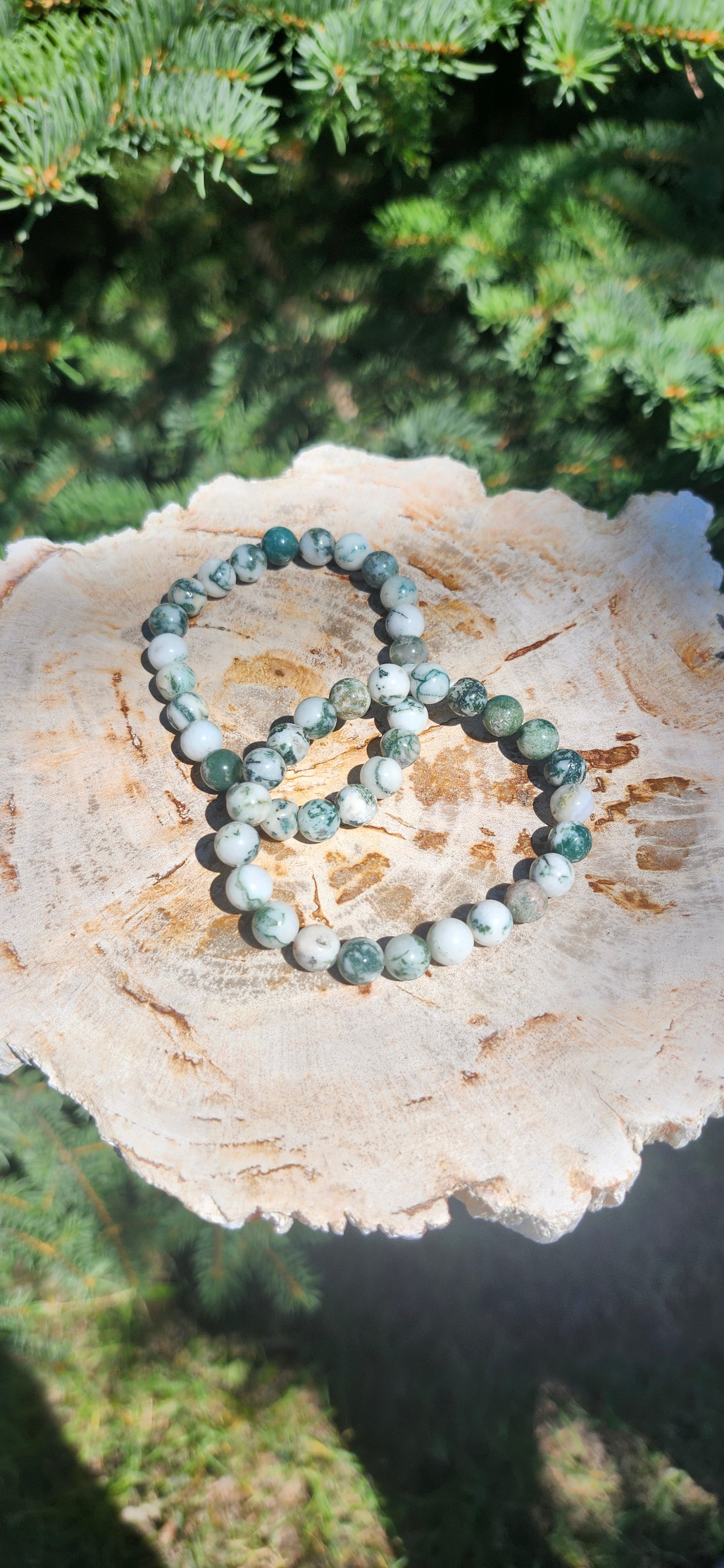 8mm MOSS AGATE BRACELET