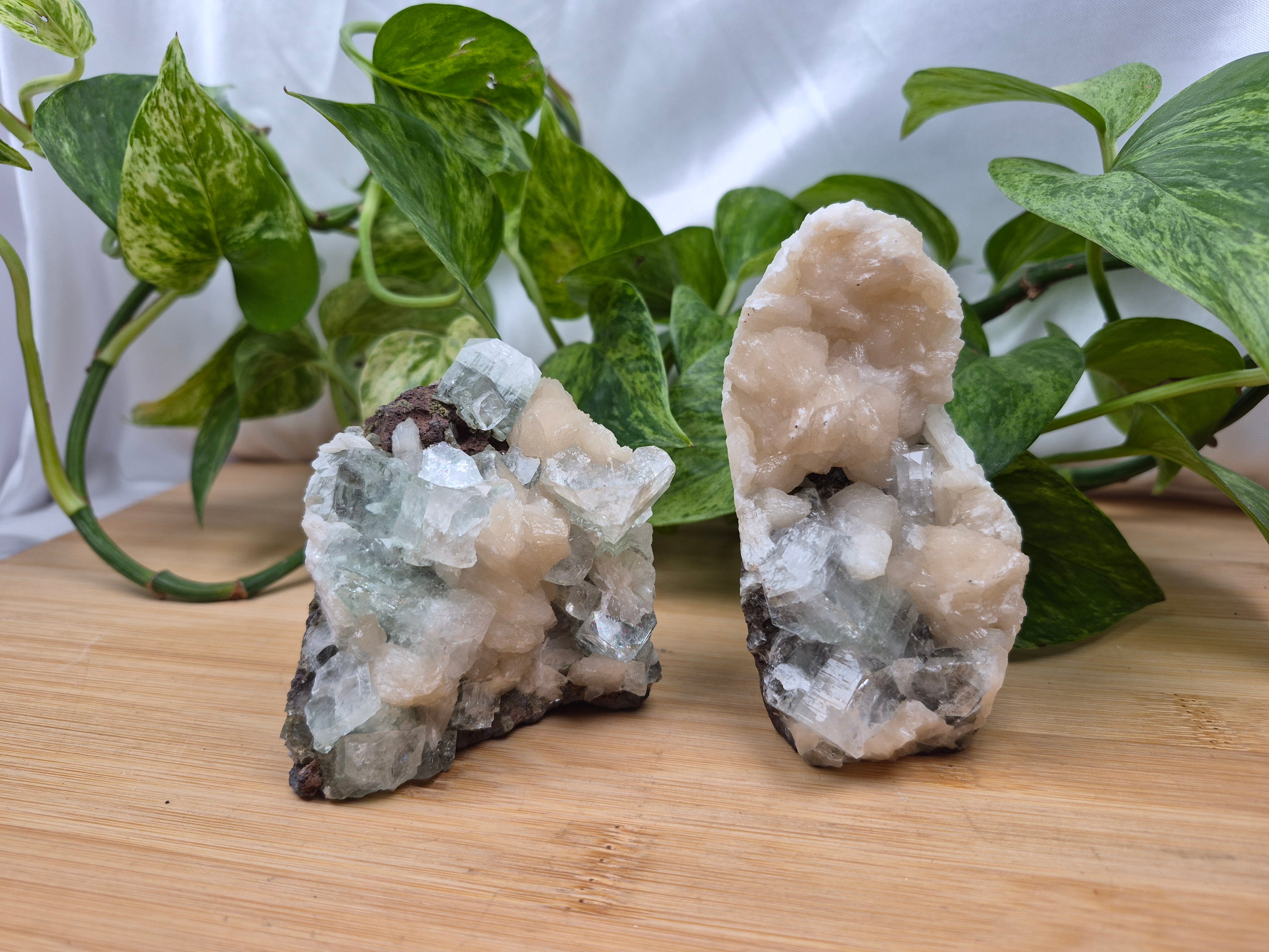 APOPHYLLITE ON STILBITE FREEFORM