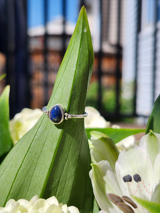 S5 LAPIS LAZULI RING .925 STERLING SILVER