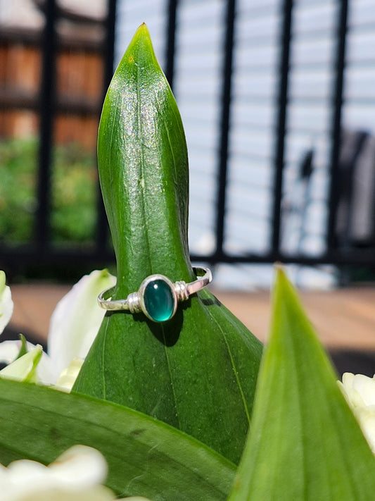 S7.5 GREEN ONYX .925 STERLING SILVER