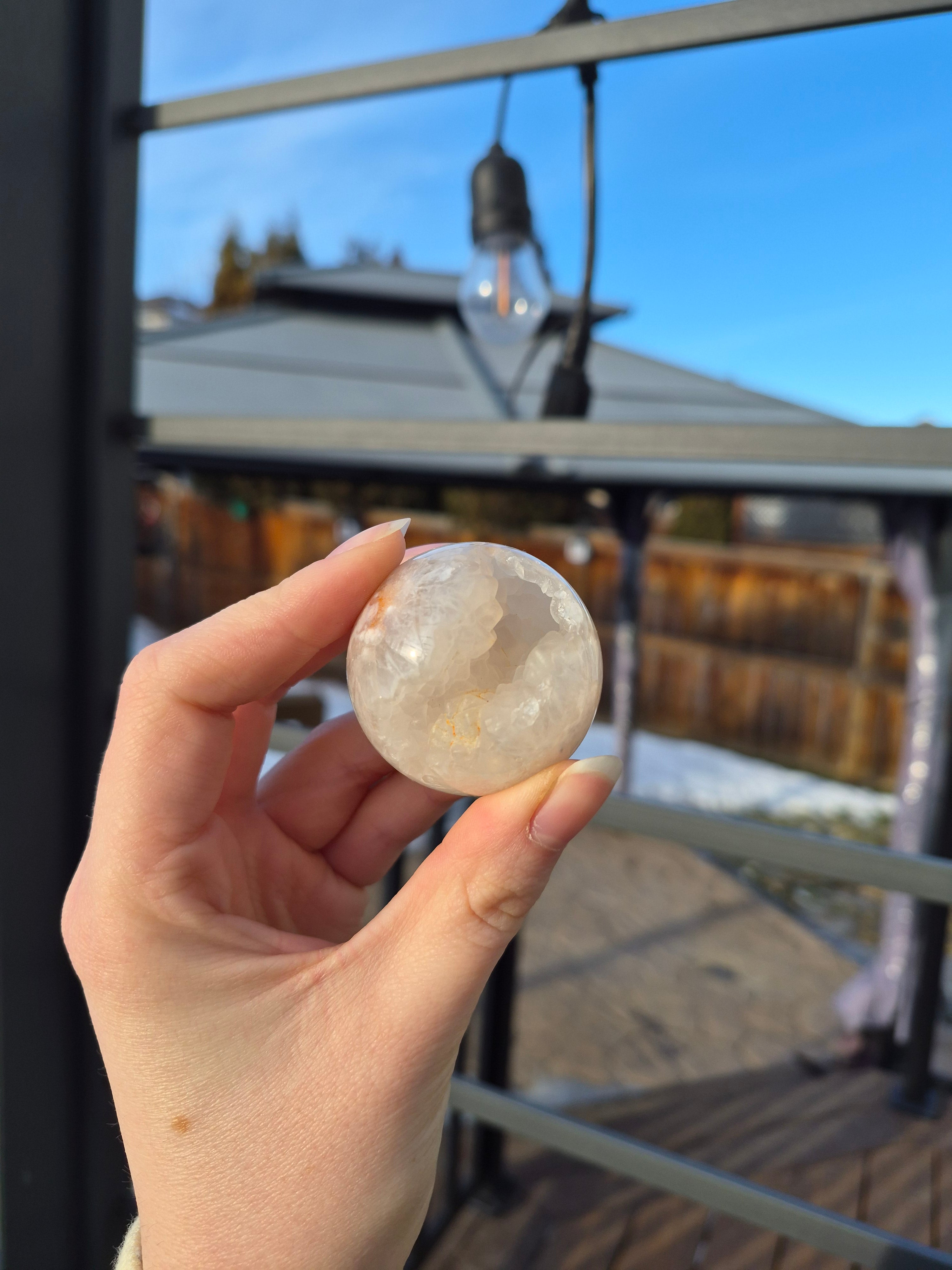 PINK AMETHYST & FLOWER AGATE SPHERE