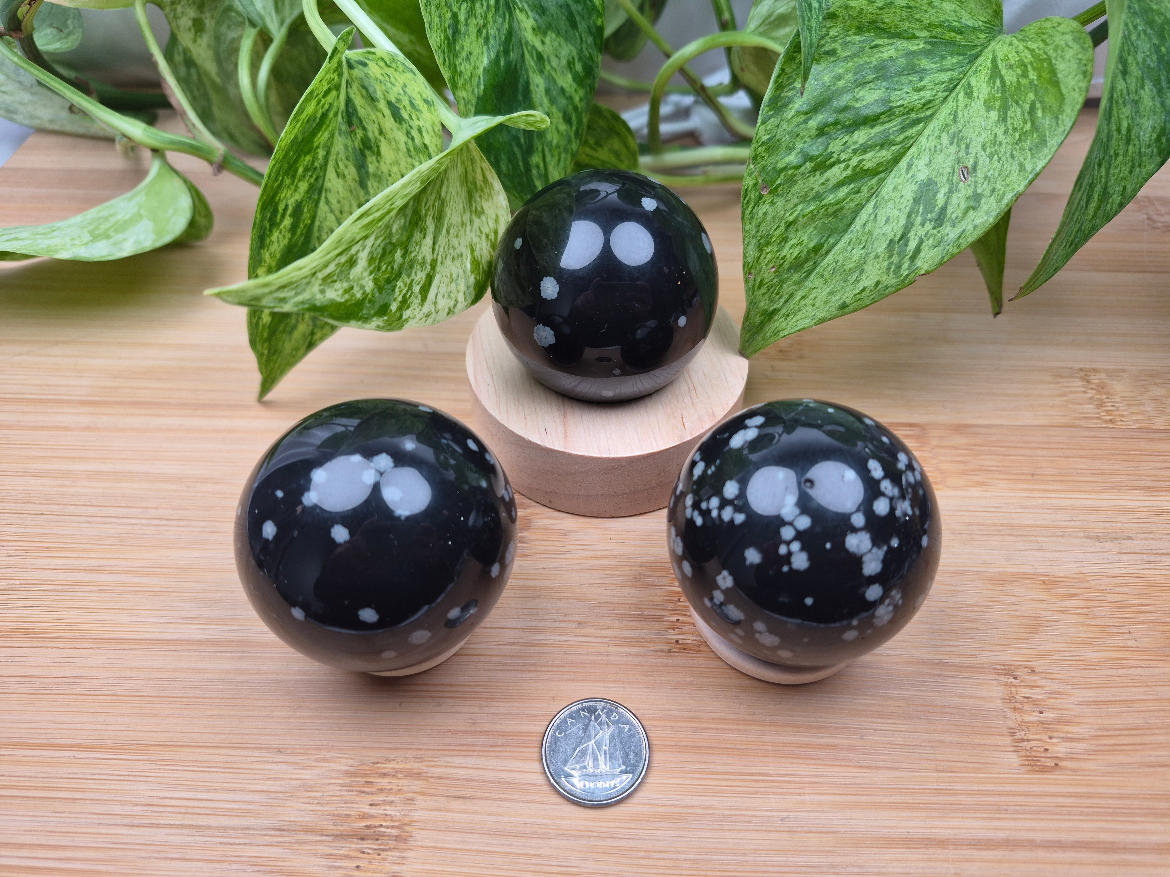 SNOWFLAKE OBSIDIAN SPHERE