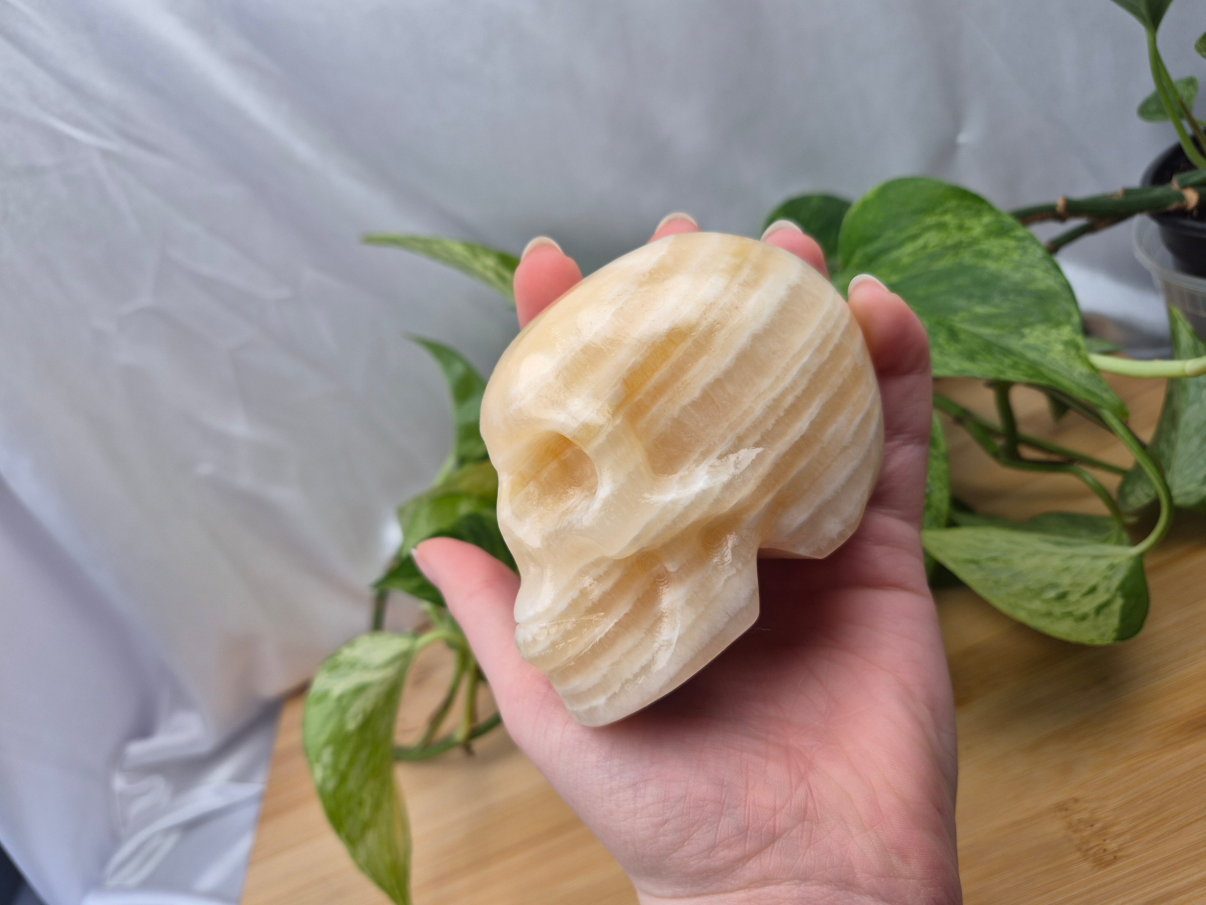 ORANGE CALCITE SKULL