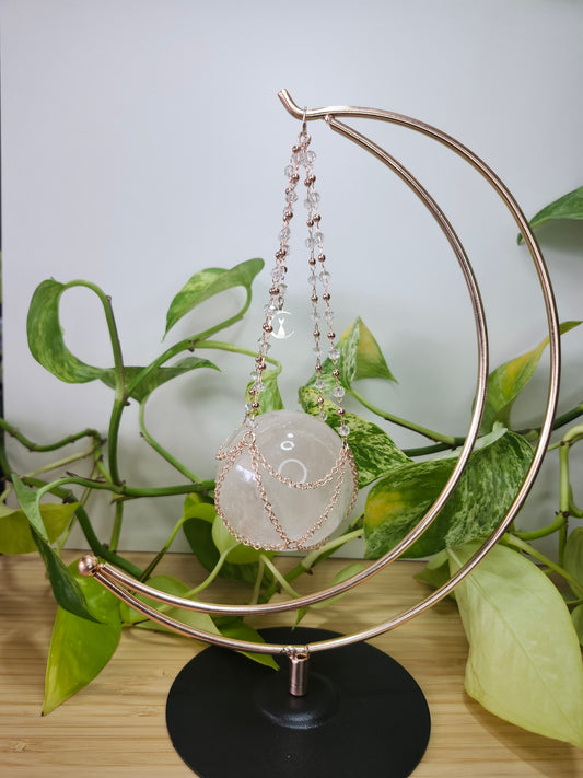 ROSE GOLD SPHERE STAND DOUBLE MOON
