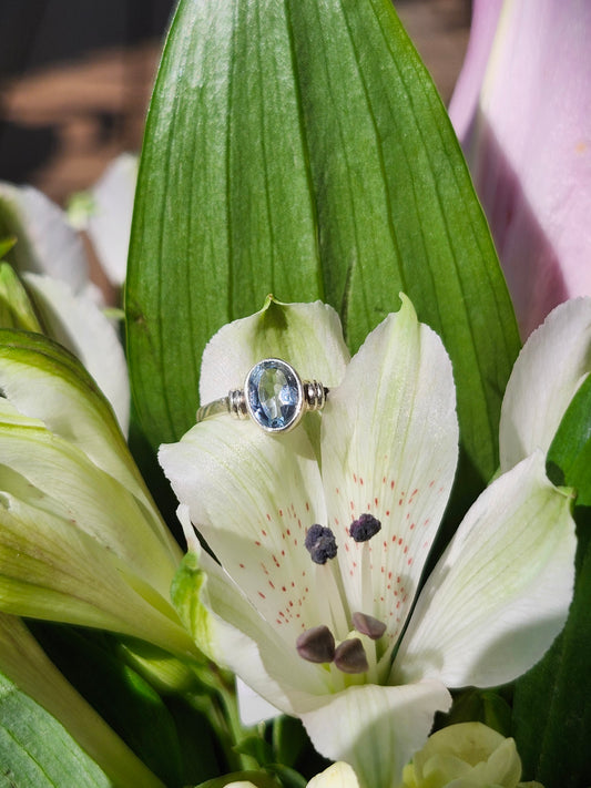S7 BLUE TOPAZ.925 STERLING SILVER